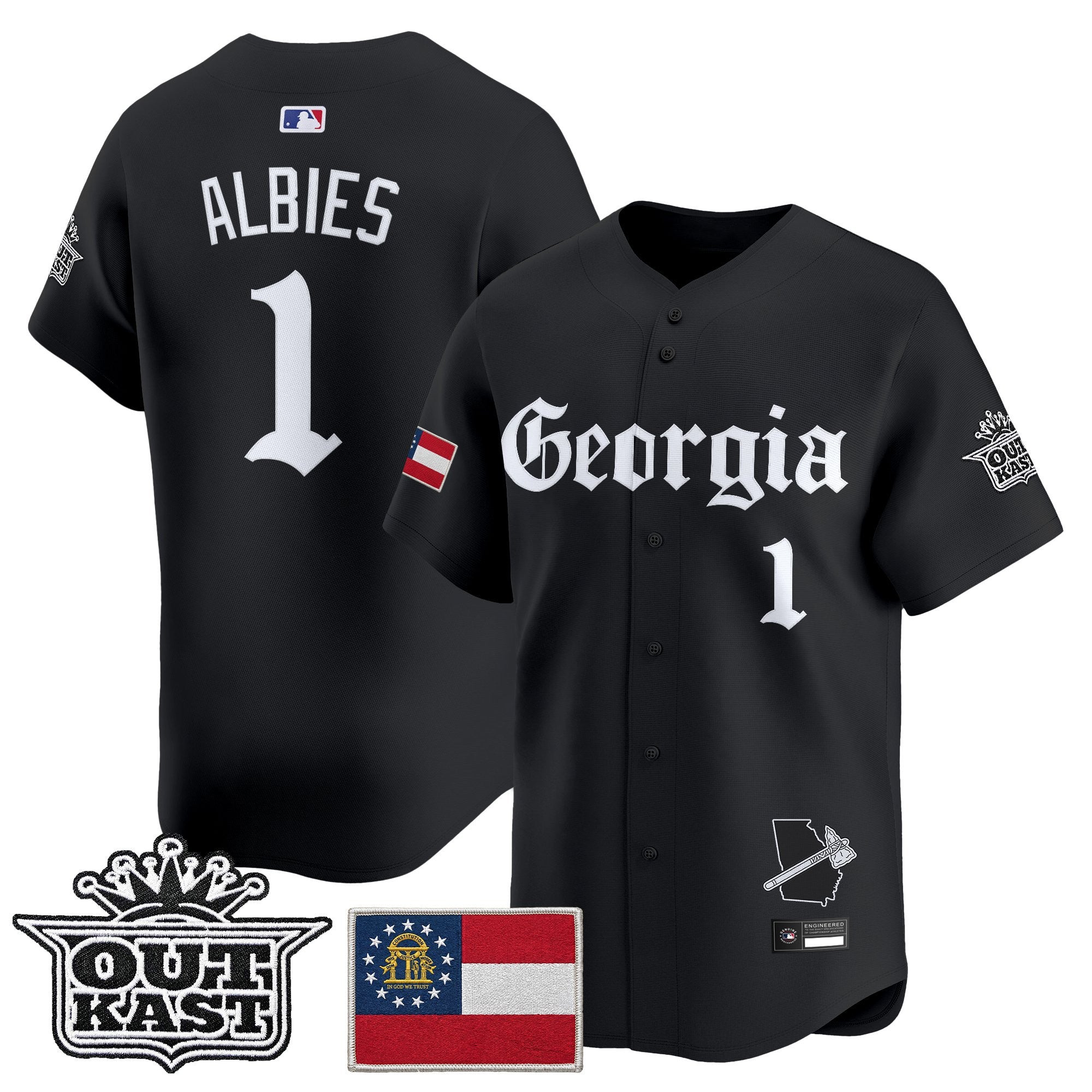Men's Atlanta Braves 'Georgia x Outkast Gothic Edition' Vapor Premier Limited Jersey - All Stitched