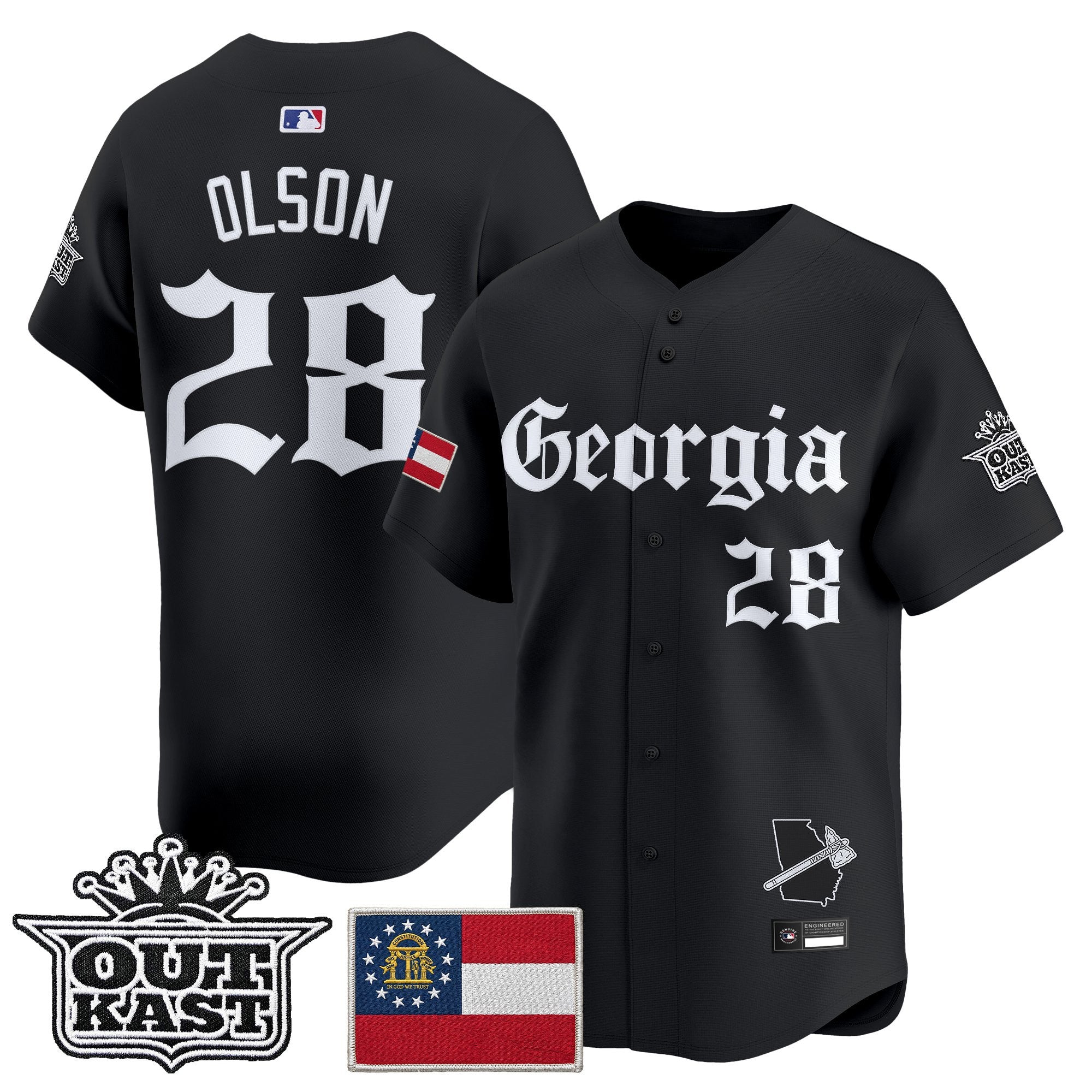 Men's Atlanta Braves 'Georgia x Outkast Gothic Edition' Vapor Premier Limited Jersey - All Stitched