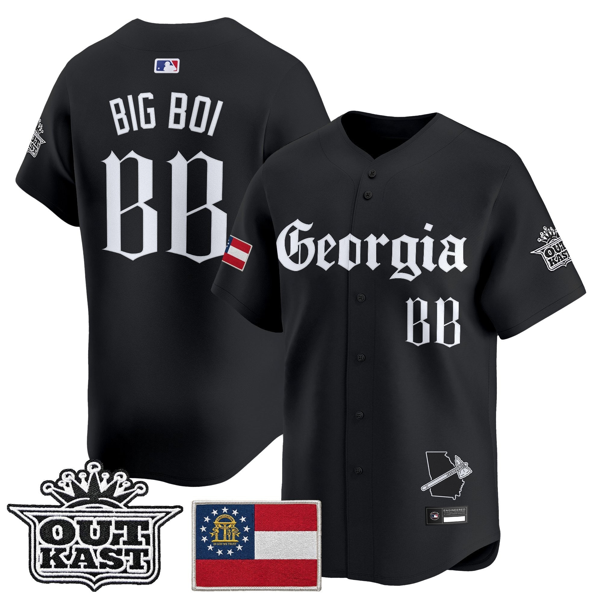 Men's Atlanta Braves 'Georgia x Outkast Gothic Edition' Vapor Premier Limited Jersey - All Stitched