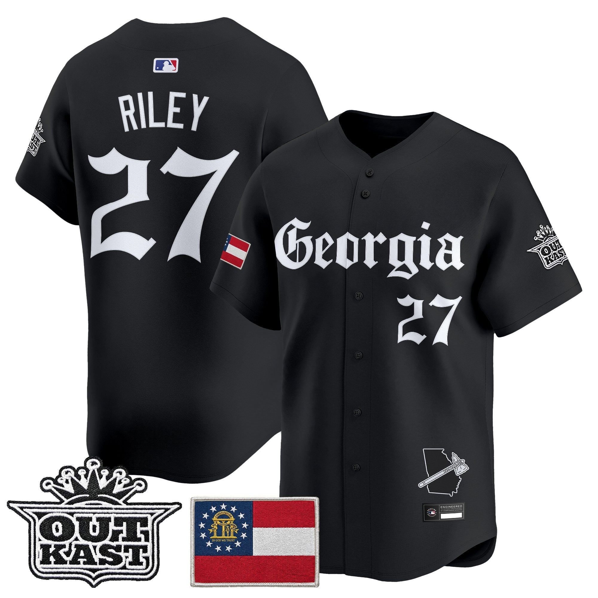 Men's Atlanta Braves 'Georgia x Outkast Gothic Edition' Vapor Premier Limited Jersey - All Stitched