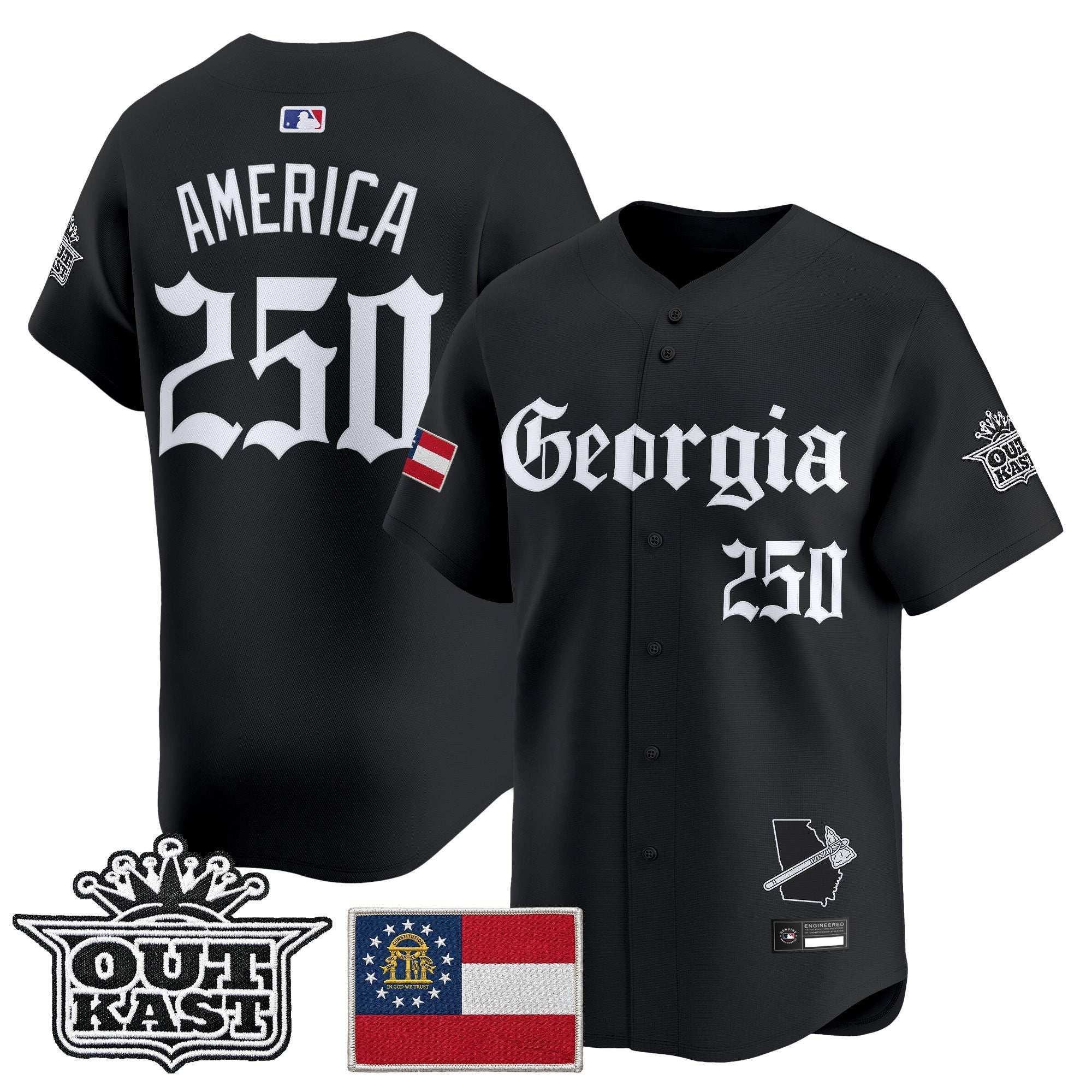 Men's Atlanta Braves 'Georgia x Outkast Gothic Edition' Vapor Premier Limited Jersey - All Stitched