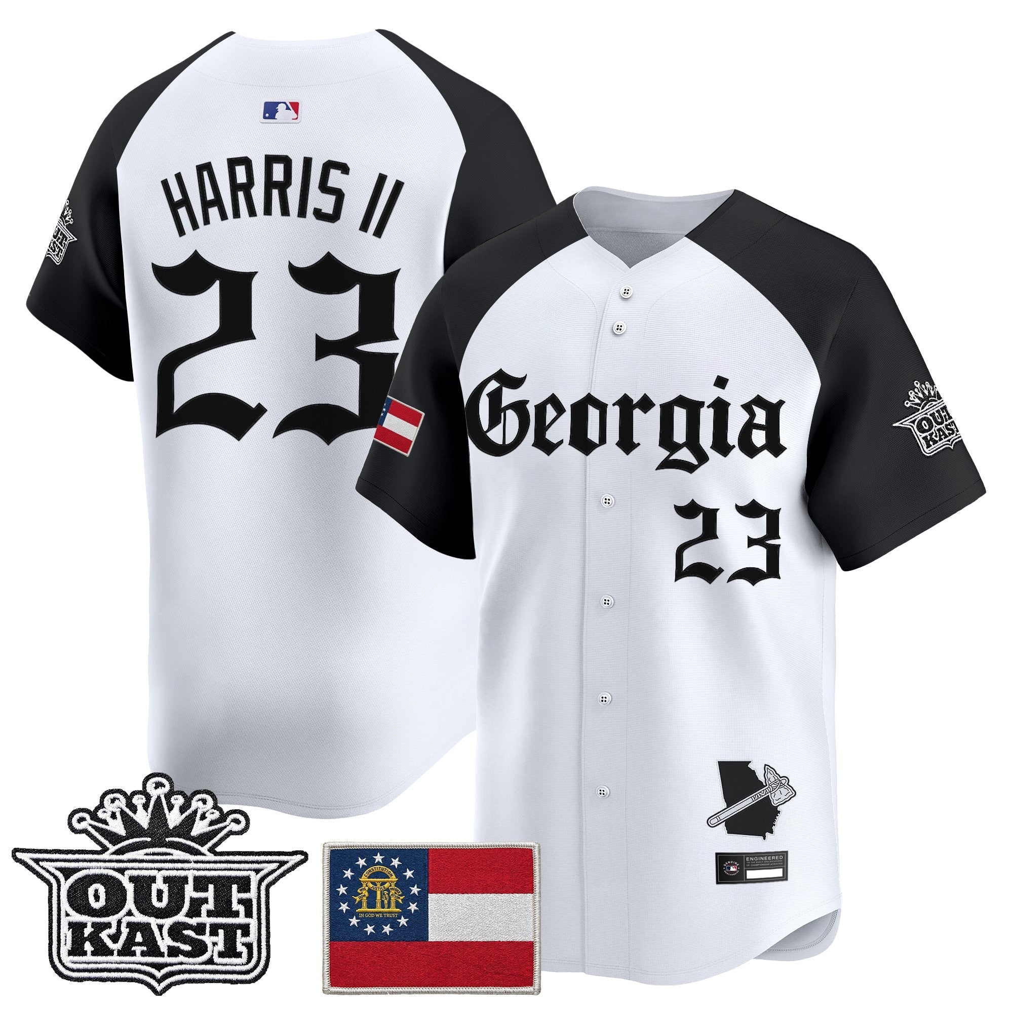 Men's Atlanta Braves 'Georgia x Outkast Gothic Edition' Vapor Premier Limited Jersey - All Stitched