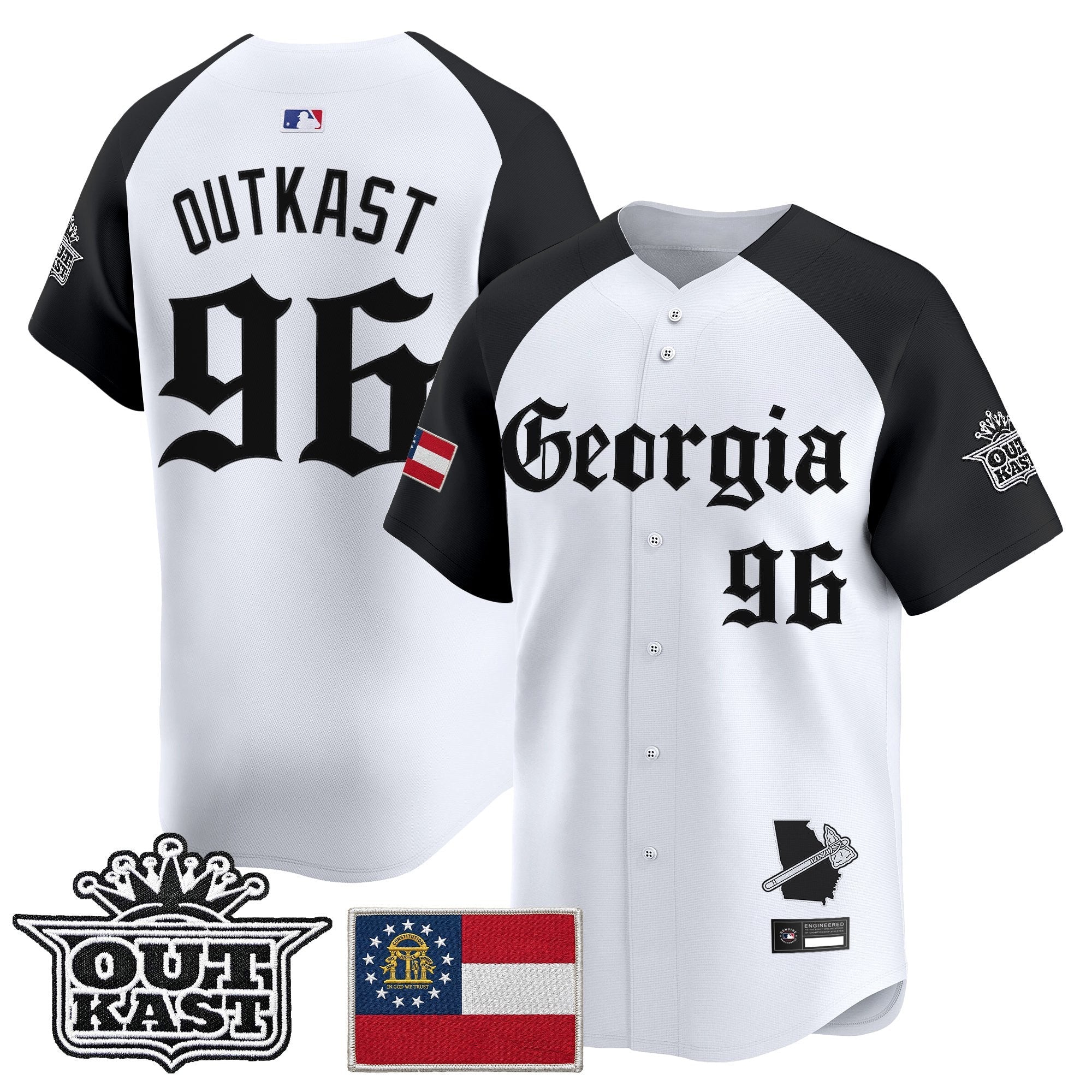 Men's Atlanta Braves 'Georgia x Outkast Gothic Edition' Vapor Premier Limited Jersey - All Stitched