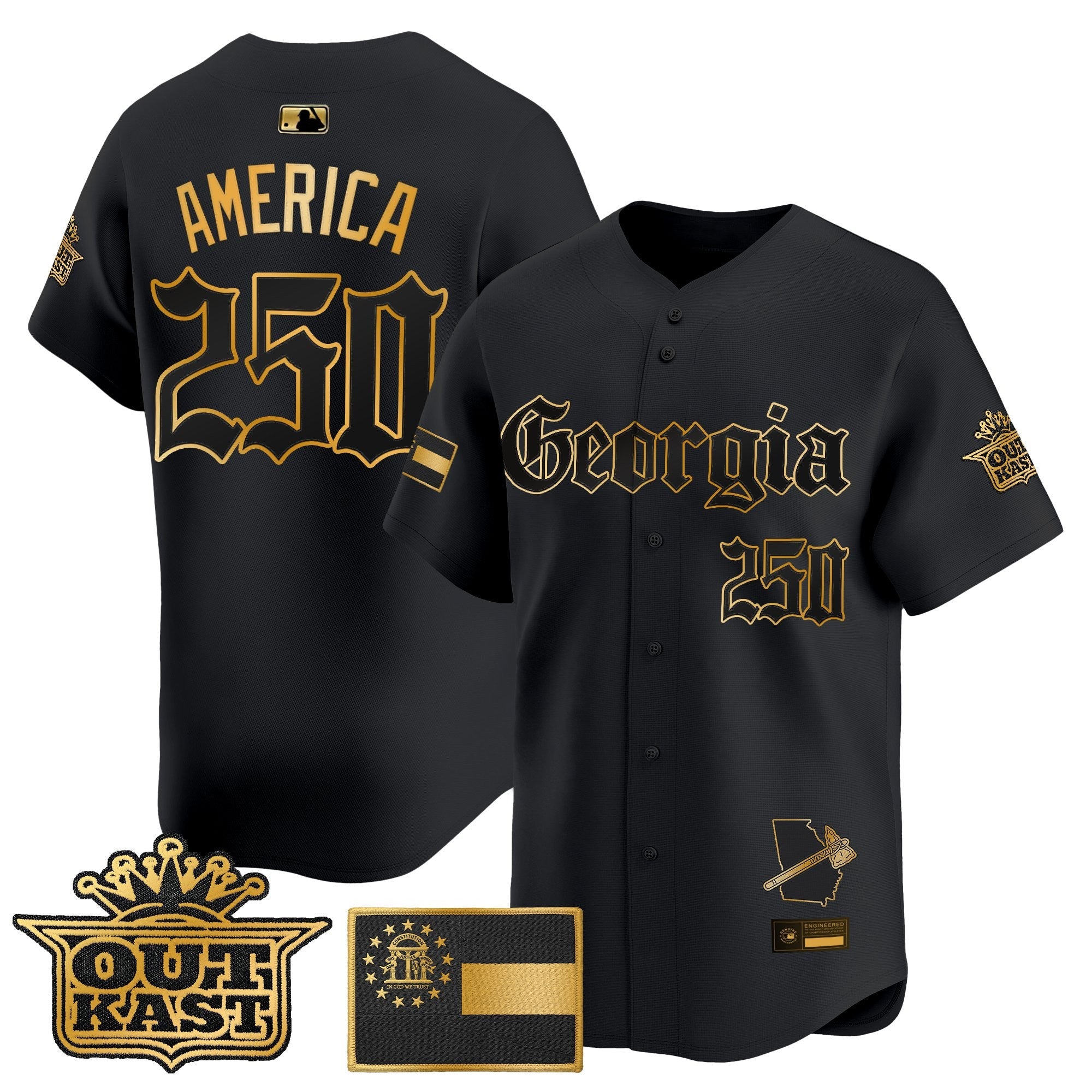 Men's Atlanta Braves 'Georgia x Outkast Gothic Edition' Vapor Premier Limited Jersey - All Stitched