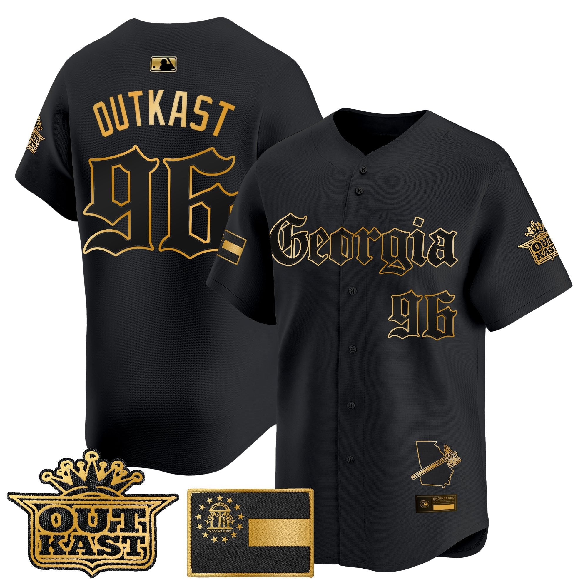 Men's Atlanta Braves 'Georgia x Outkast Gothic Edition' Vapor Premier Limited Jersey - All Stitched