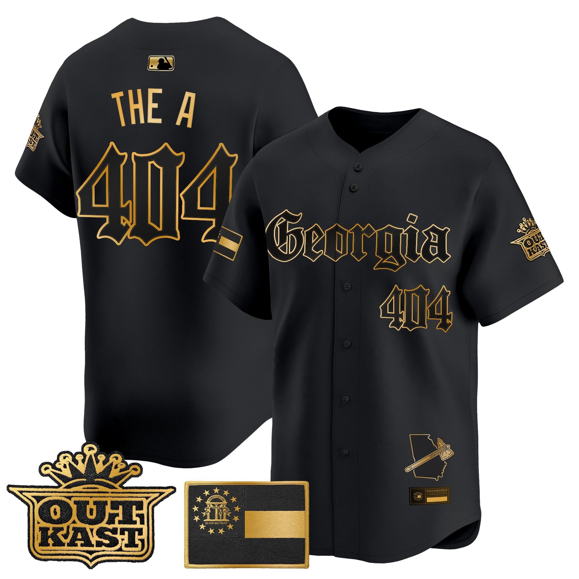Men's Atlanta Braves 'Georgia x Outkast Gothic Edition' Vapor Premier Limited Jersey - All Stitched