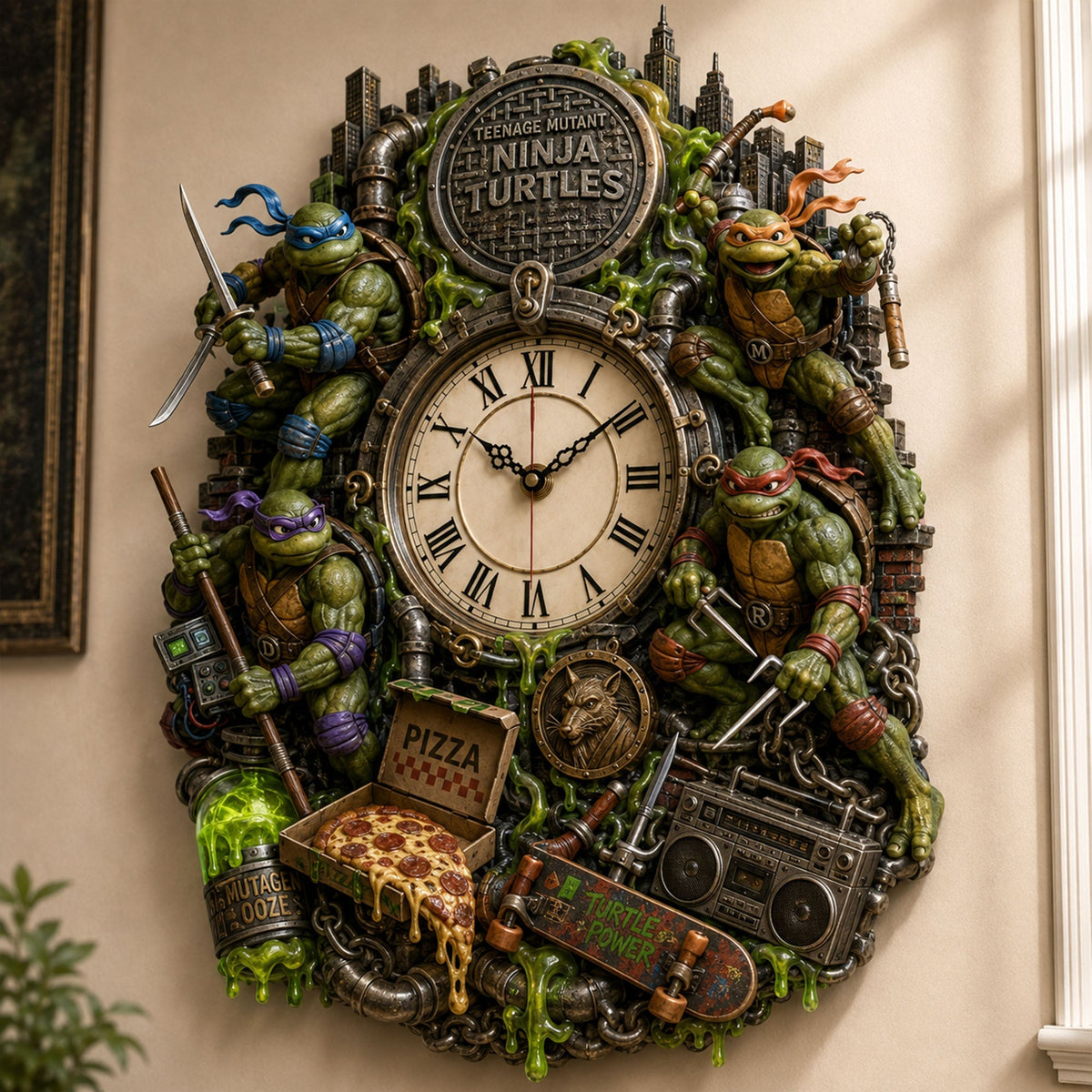 Premium TMNT Hanging Wall Clock TNSM