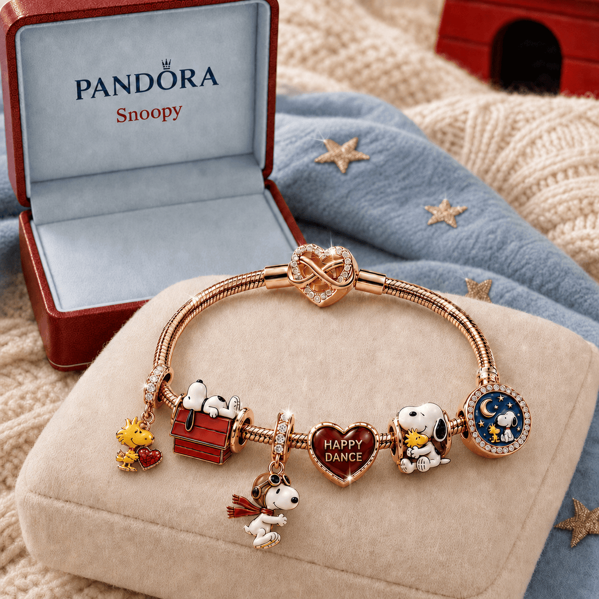 SNPY Rose Gold Charm Bracelet Set TMH