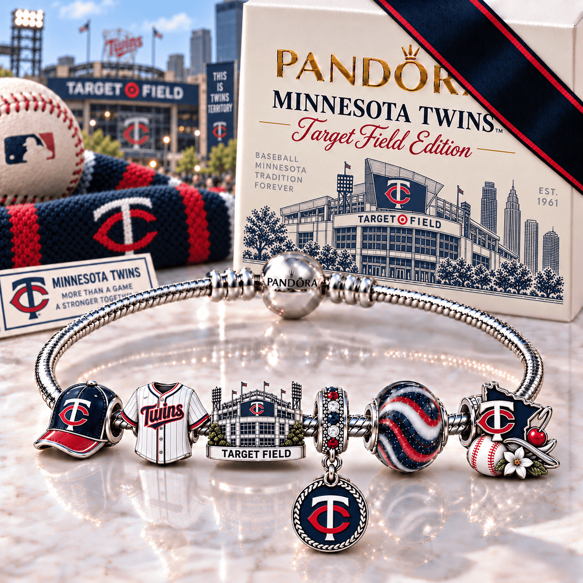 MNST Silver Charm Bracelet Set NHVH