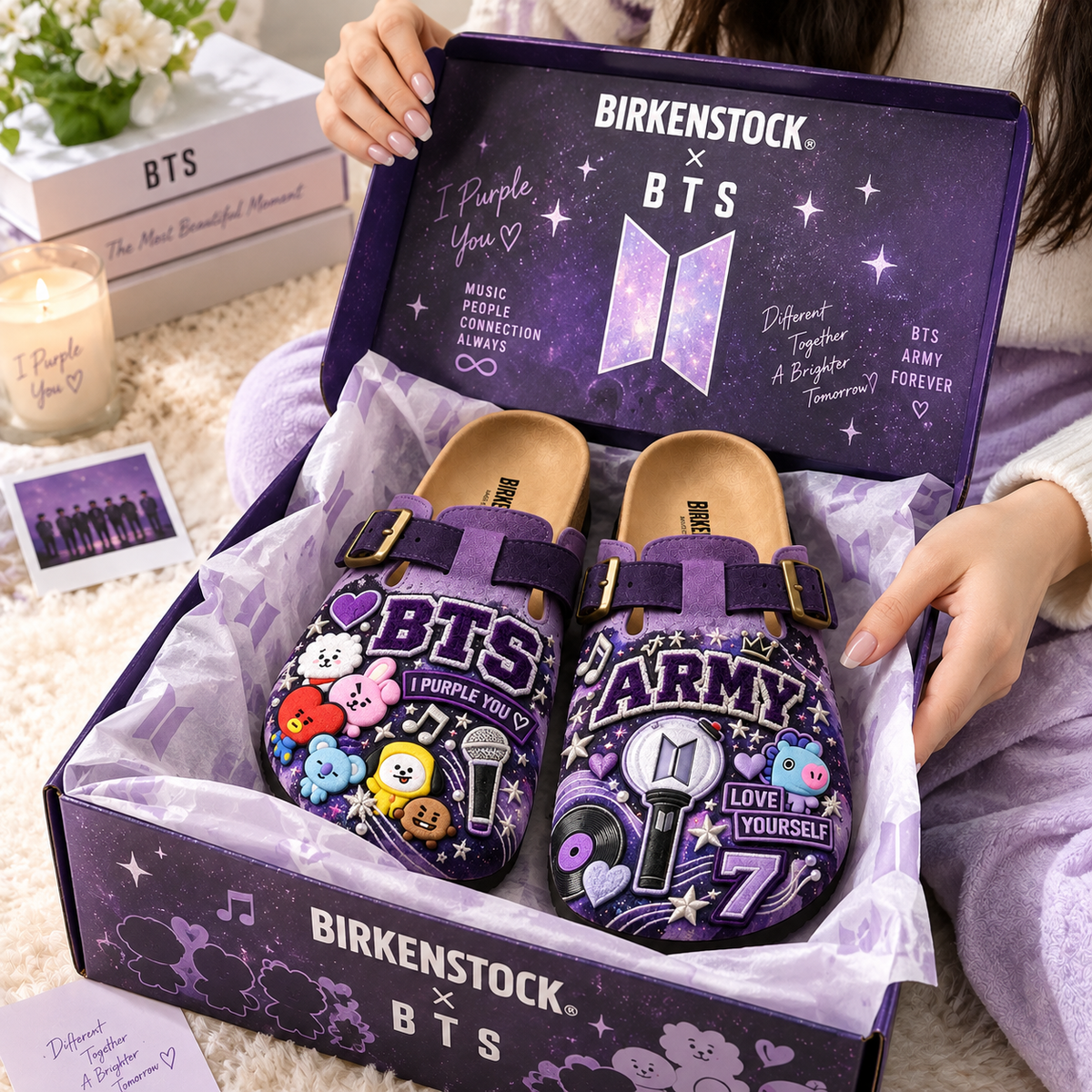 PREMIUM BTS MINK SUEDE CLOGS TTNL