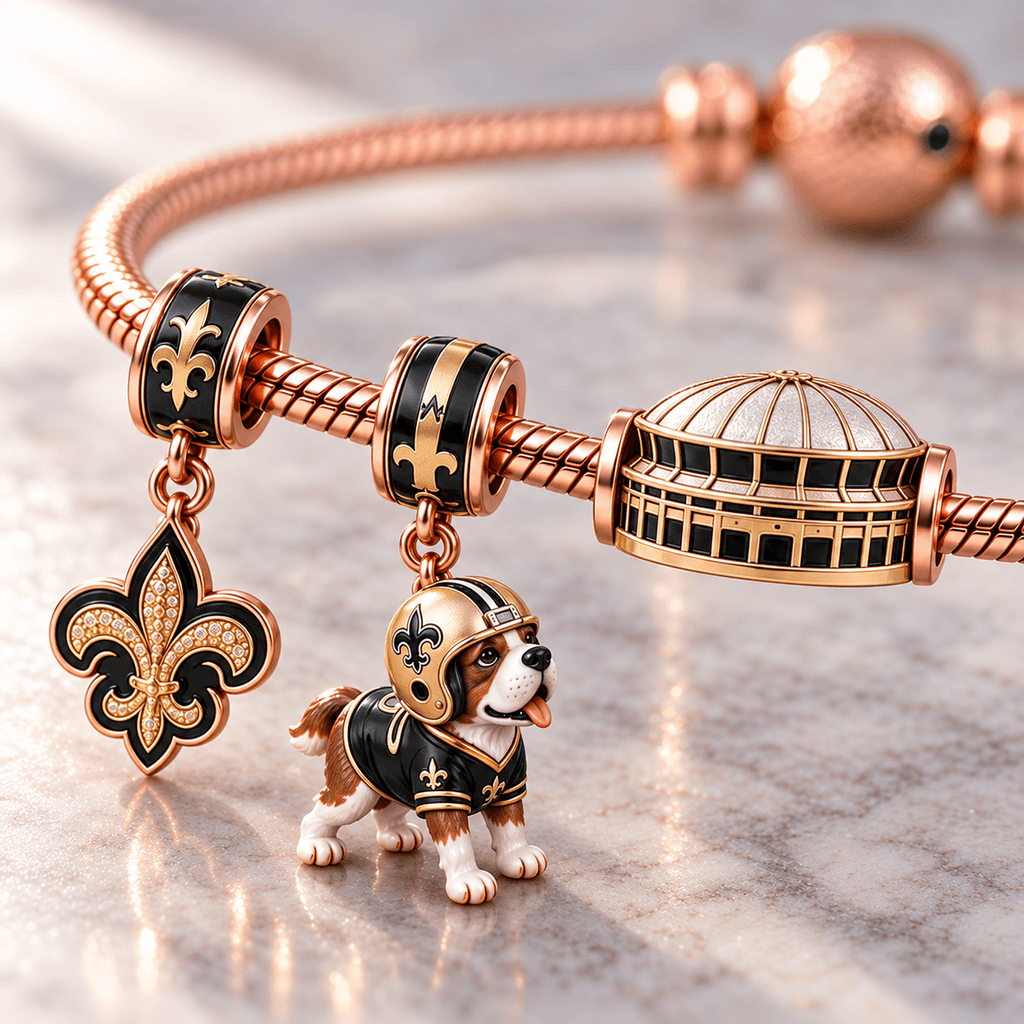 NOS Rose Gold Charm Bracelet Set HQH
