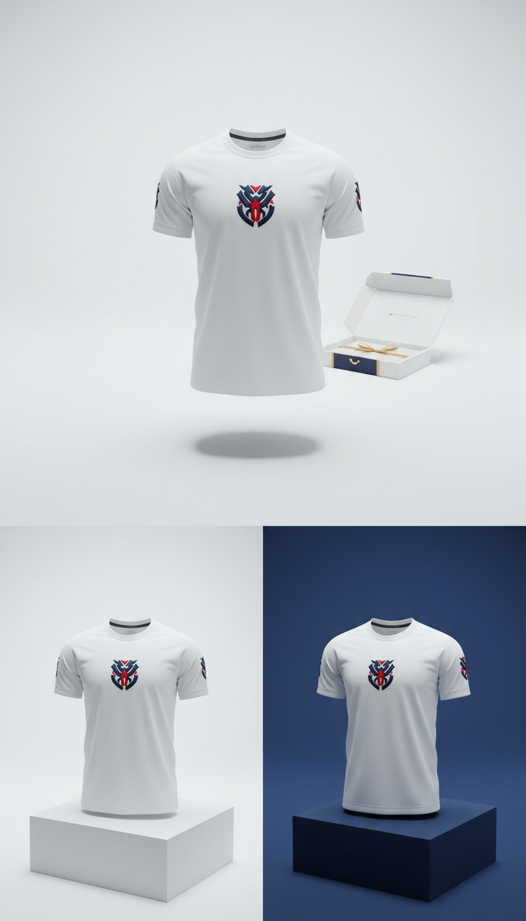 Unisex bright white jersey with embroidered crest
