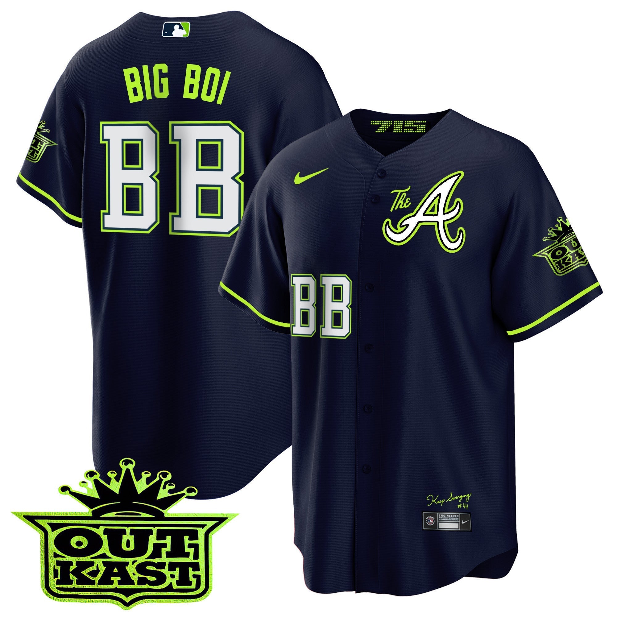 Men's Atlanta Braves Atliens The A Cool Base Jersey - All Stitched