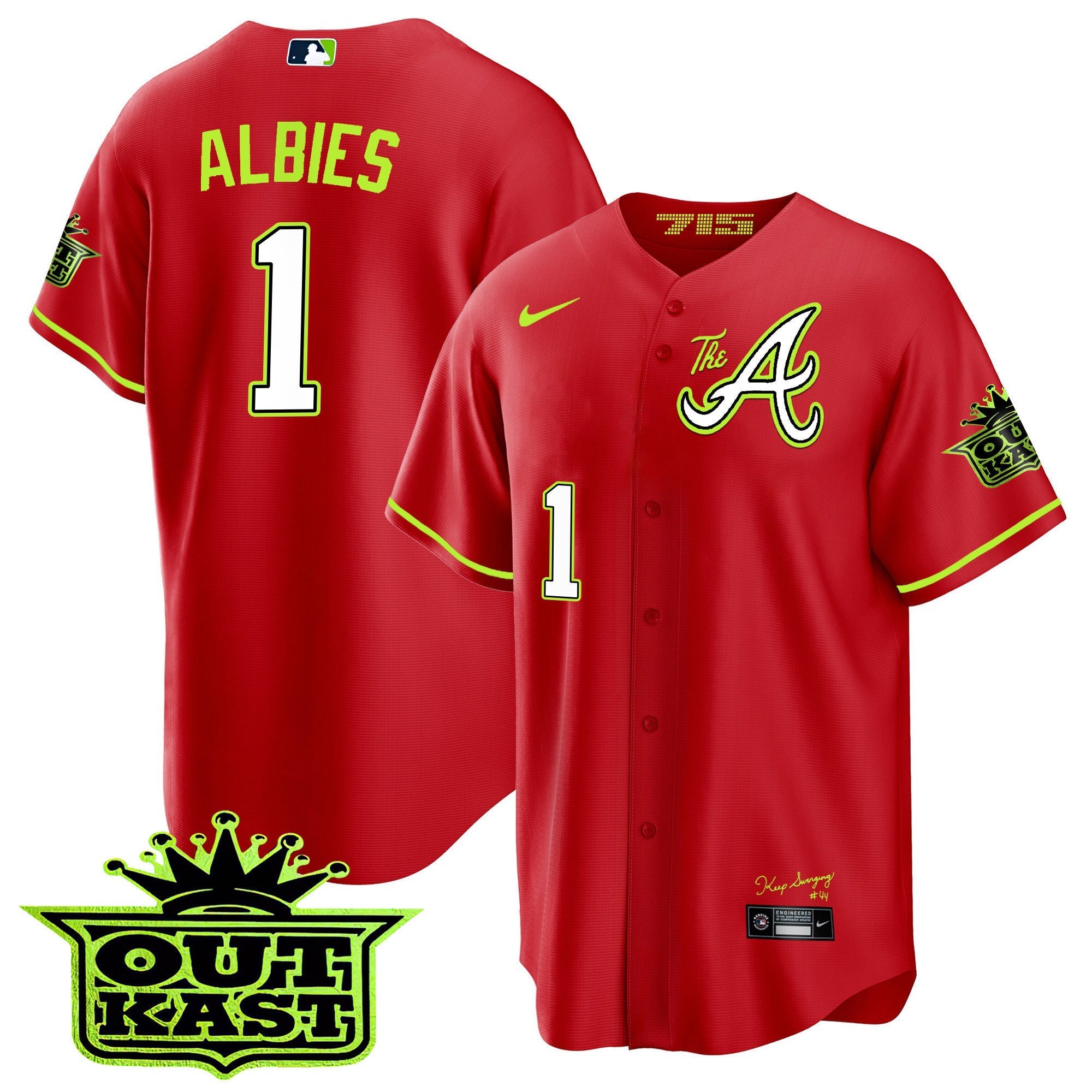 Men's Atlanta Braves Atliens The A Cool Base Jersey - All Stitched