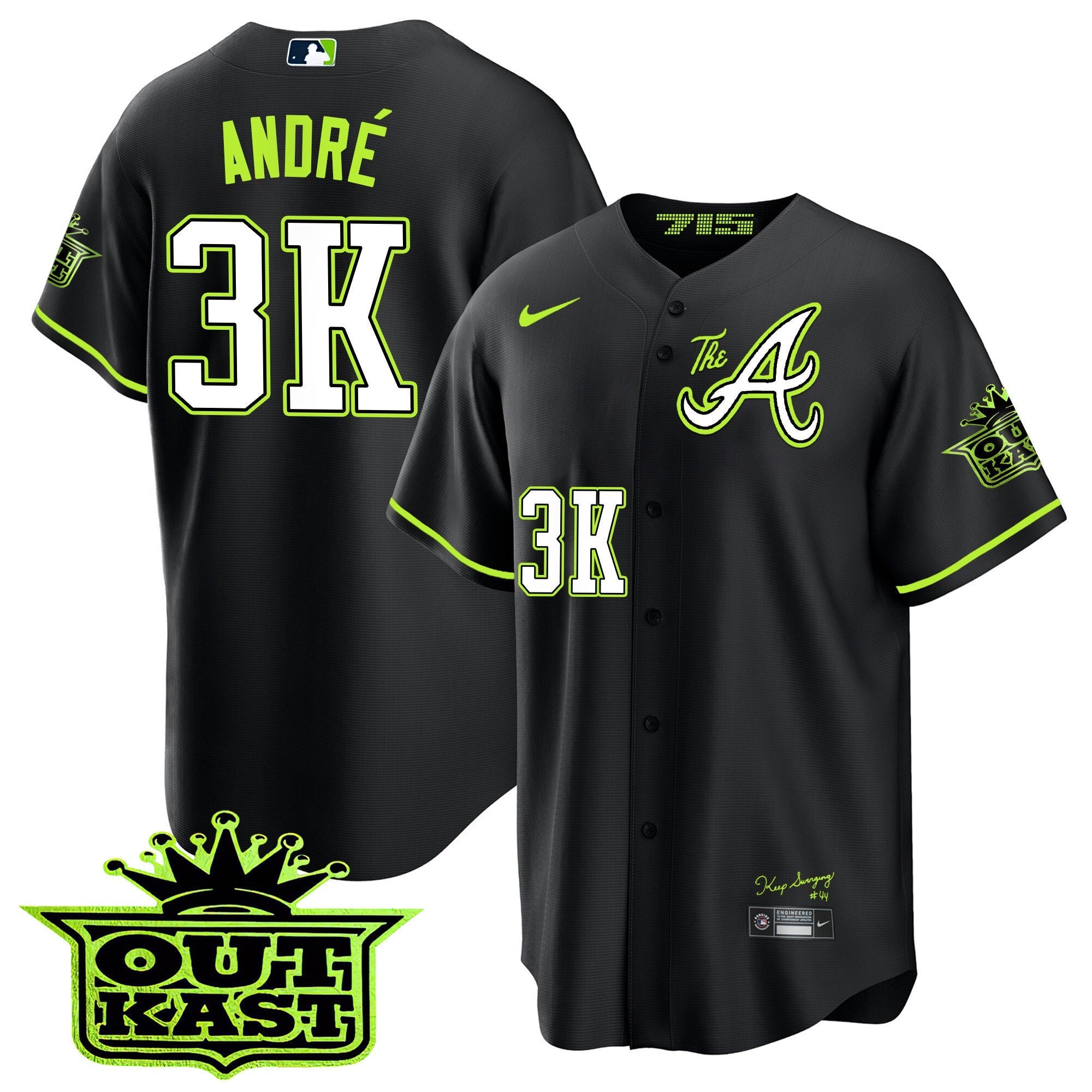 Men's Atlanta Braves Atliens The A Cool Base Jersey - All Stitched