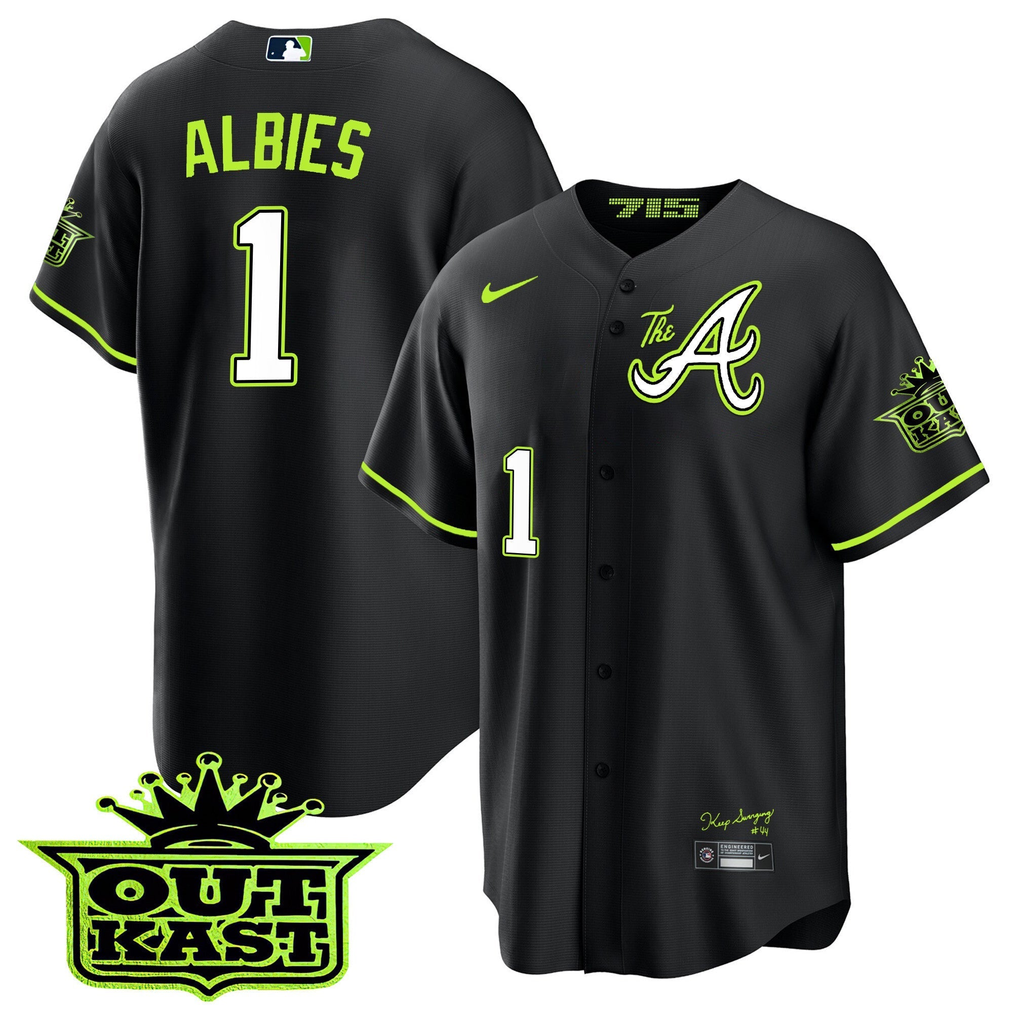 Men's Atlanta Braves Atliens The A Cool Base Jersey - All Stitched