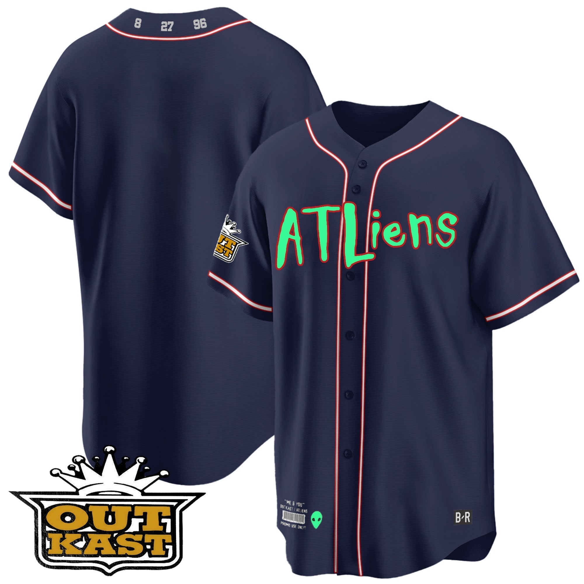 Men's Atlanta Braves Atliens Cool Base Jersey - Galaxy Version - Stitched