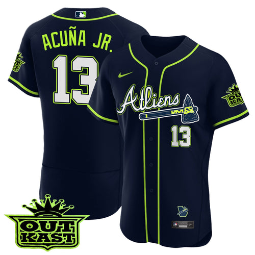 Men's Atlanta Braves Atliens Flex Base Jersey - All Stitched