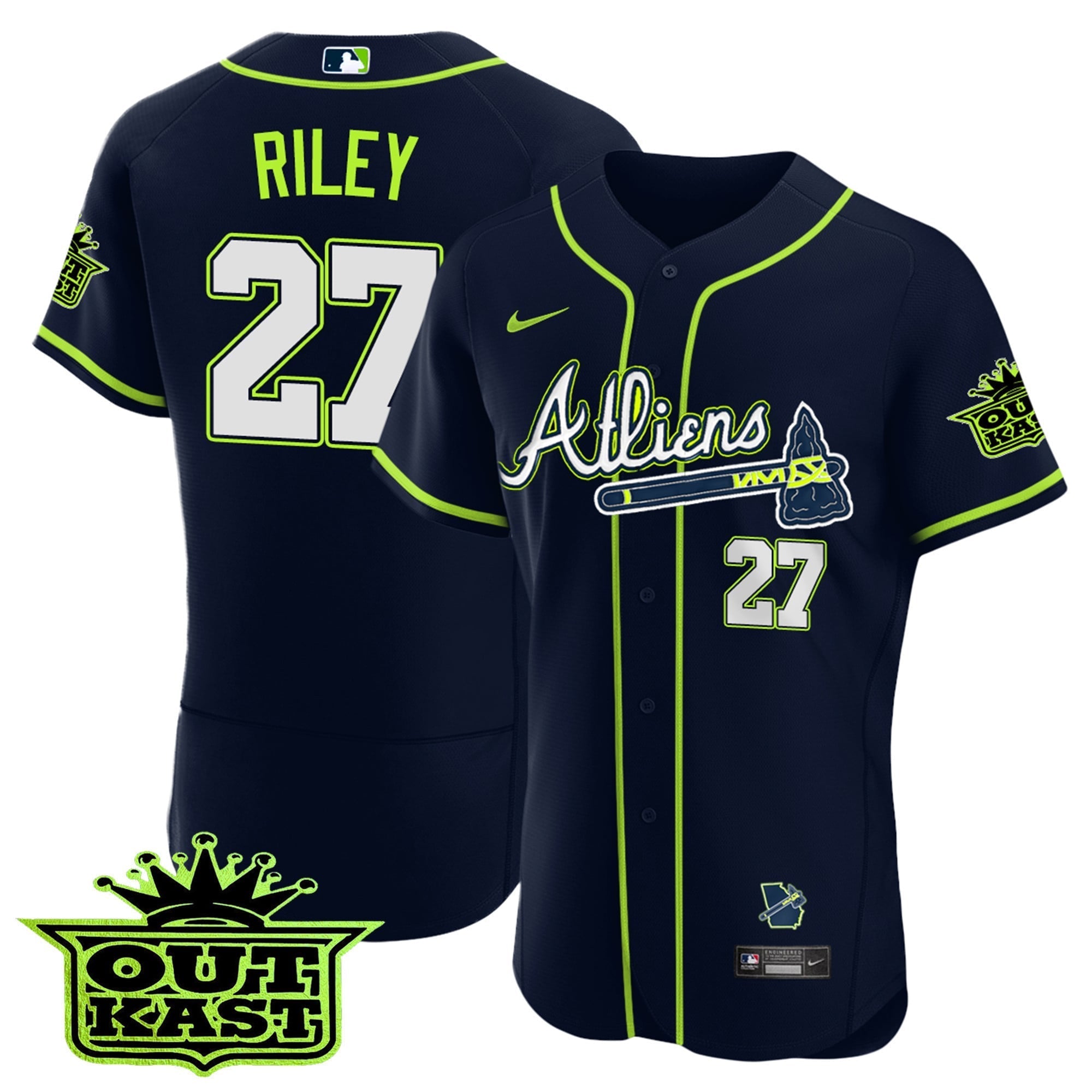 Men's Atlanta Braves Atliens Flex Base Jersey - All Stitched