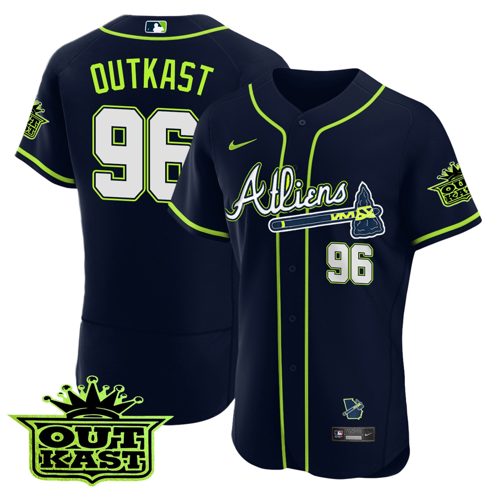 Men's Atlanta Braves Atliens Flex Base Jersey - All Stitched