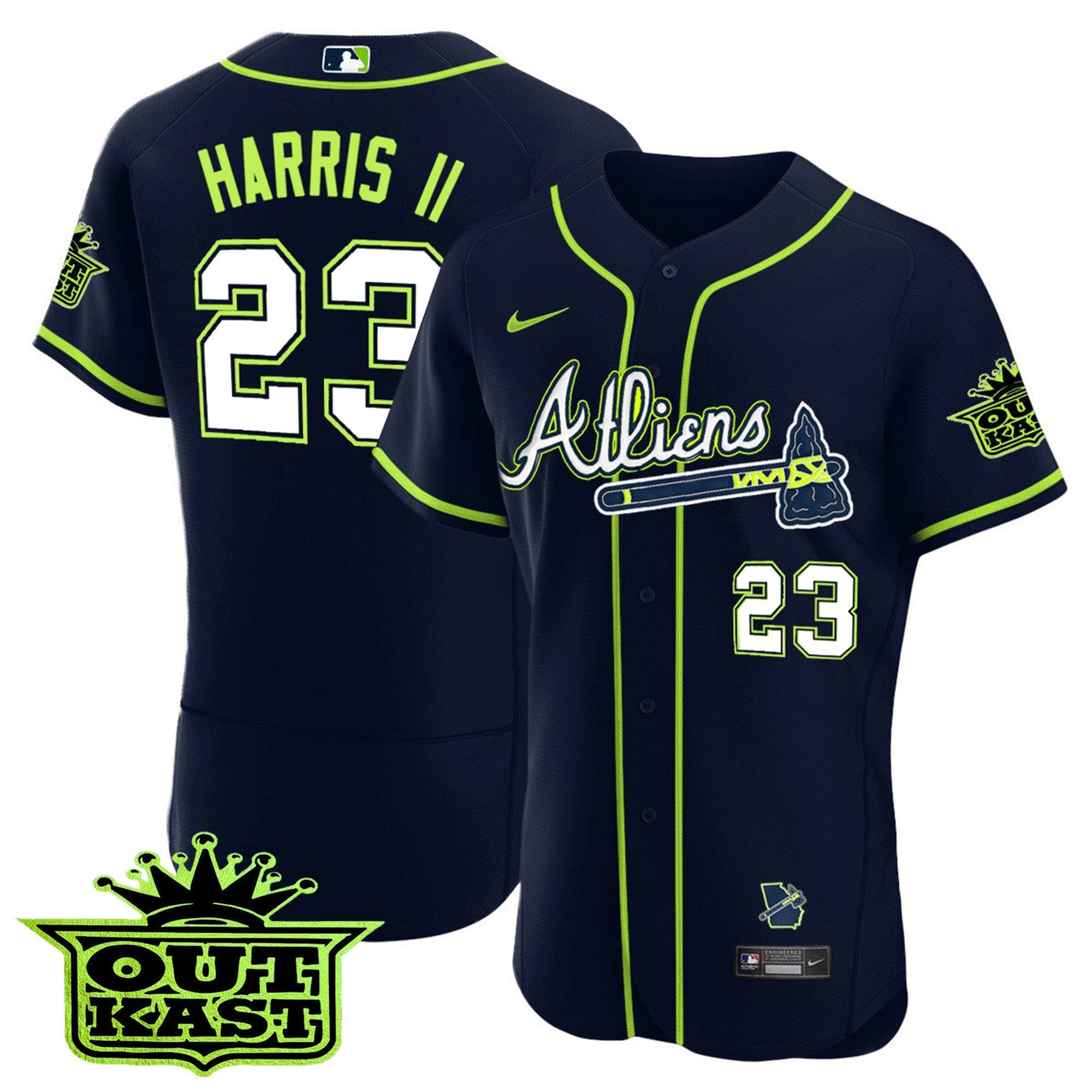 Men's Atlanta Braves Atliens Flex Base Jersey - All Stitched