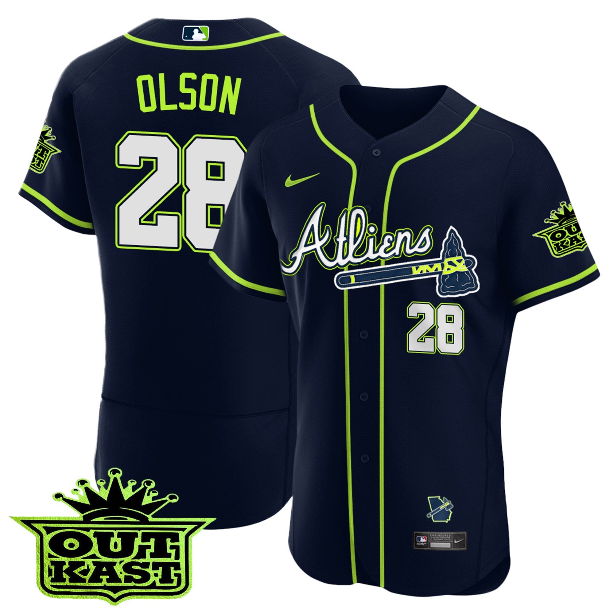Men's Atlanta Braves Atliens Flex Base Jersey - All Stitched