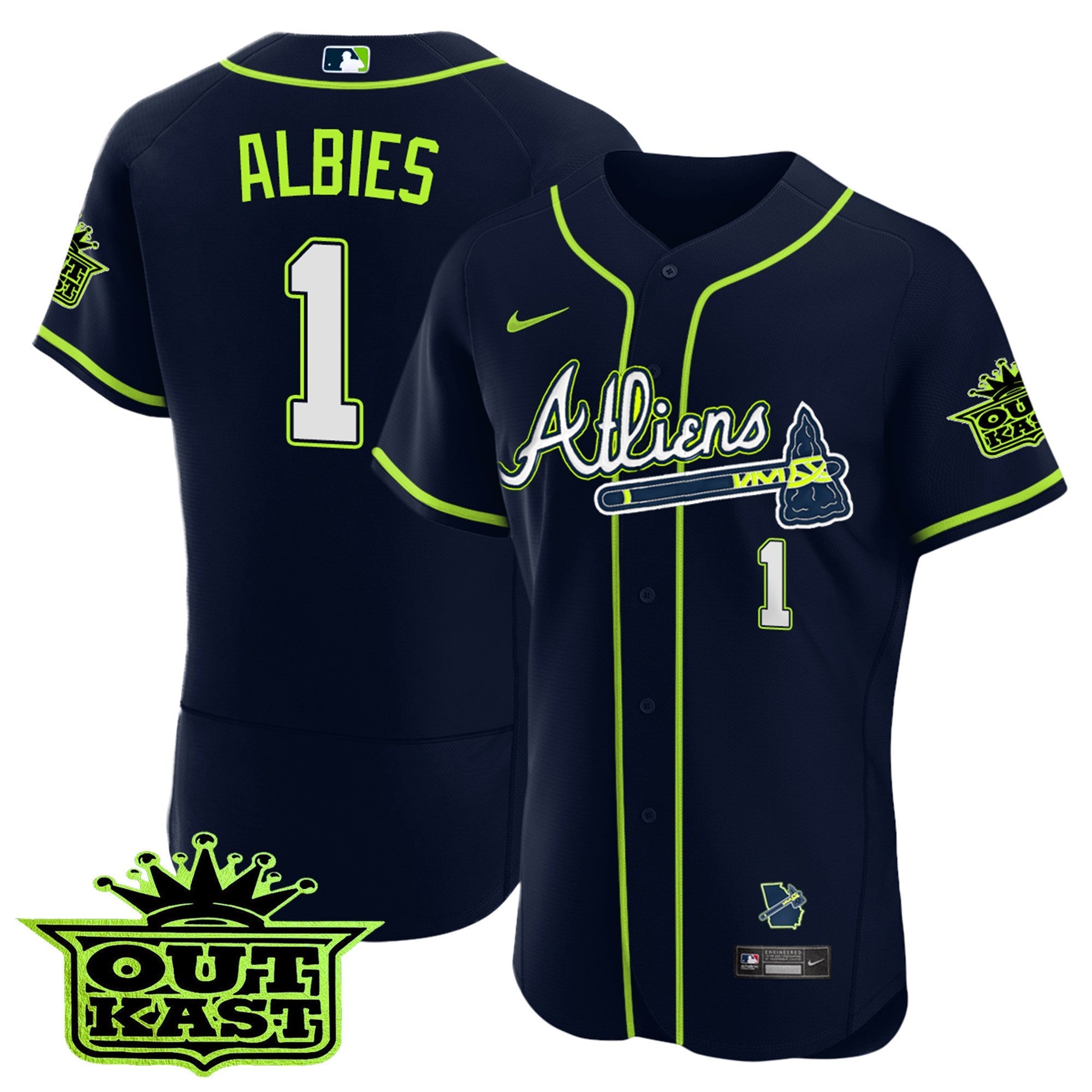 Men's Atlanta Braves Atliens Flex Base Jersey - All Stitched