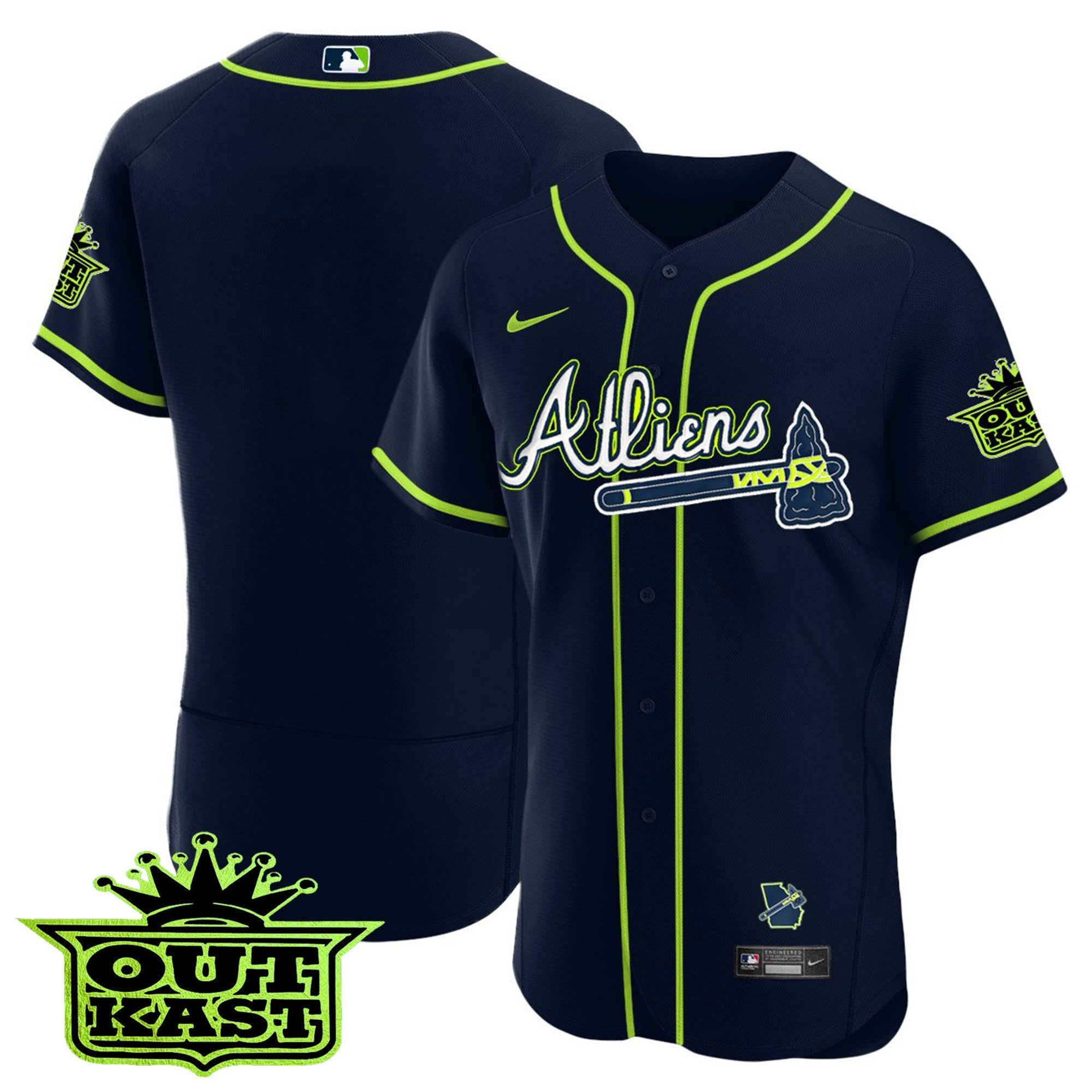 Men's Atlanta Braves Atliens Flex Base Jersey - All Stitched