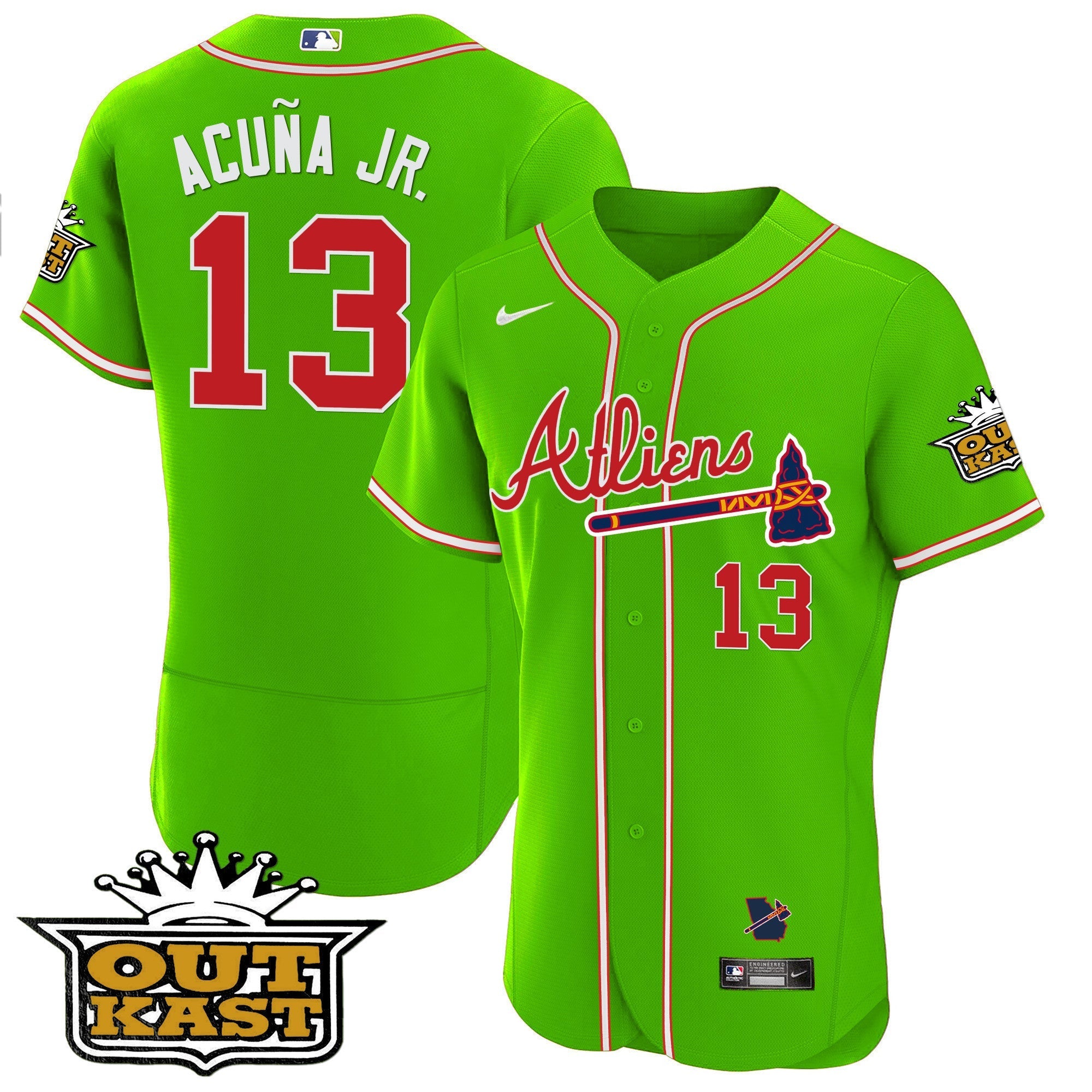 Men's Atlanta Braves Atliens Flex Base Jersey - All Stitched