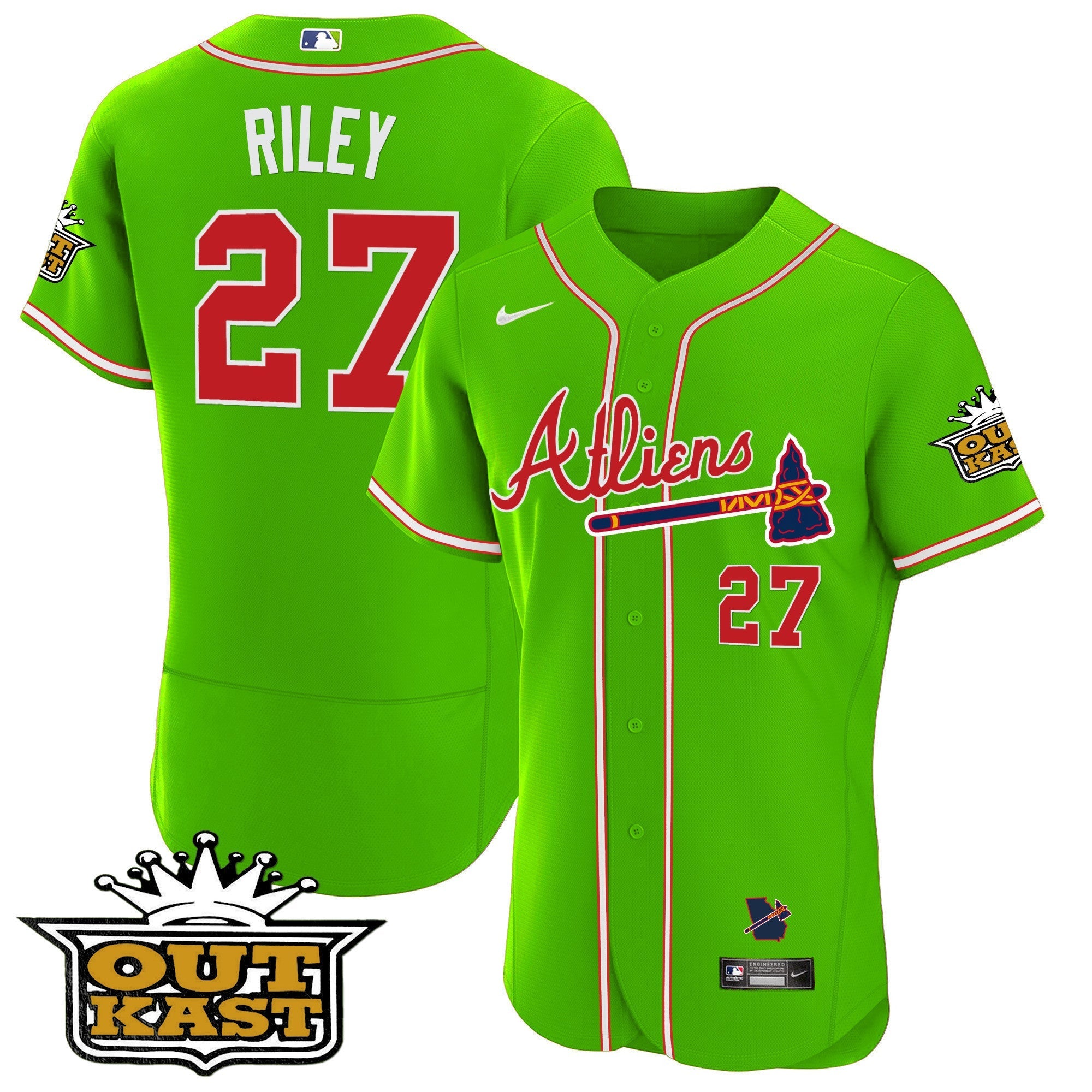 Men's Atlanta Braves Atliens Flex Base Jersey - All Stitched
