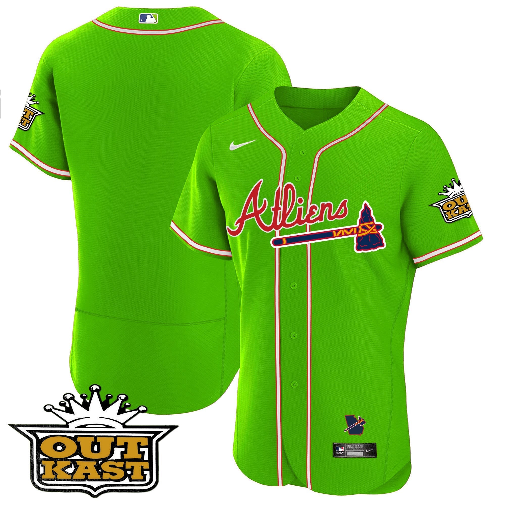Men's Atlanta Braves Atliens Flex Base Jersey - All Stitched