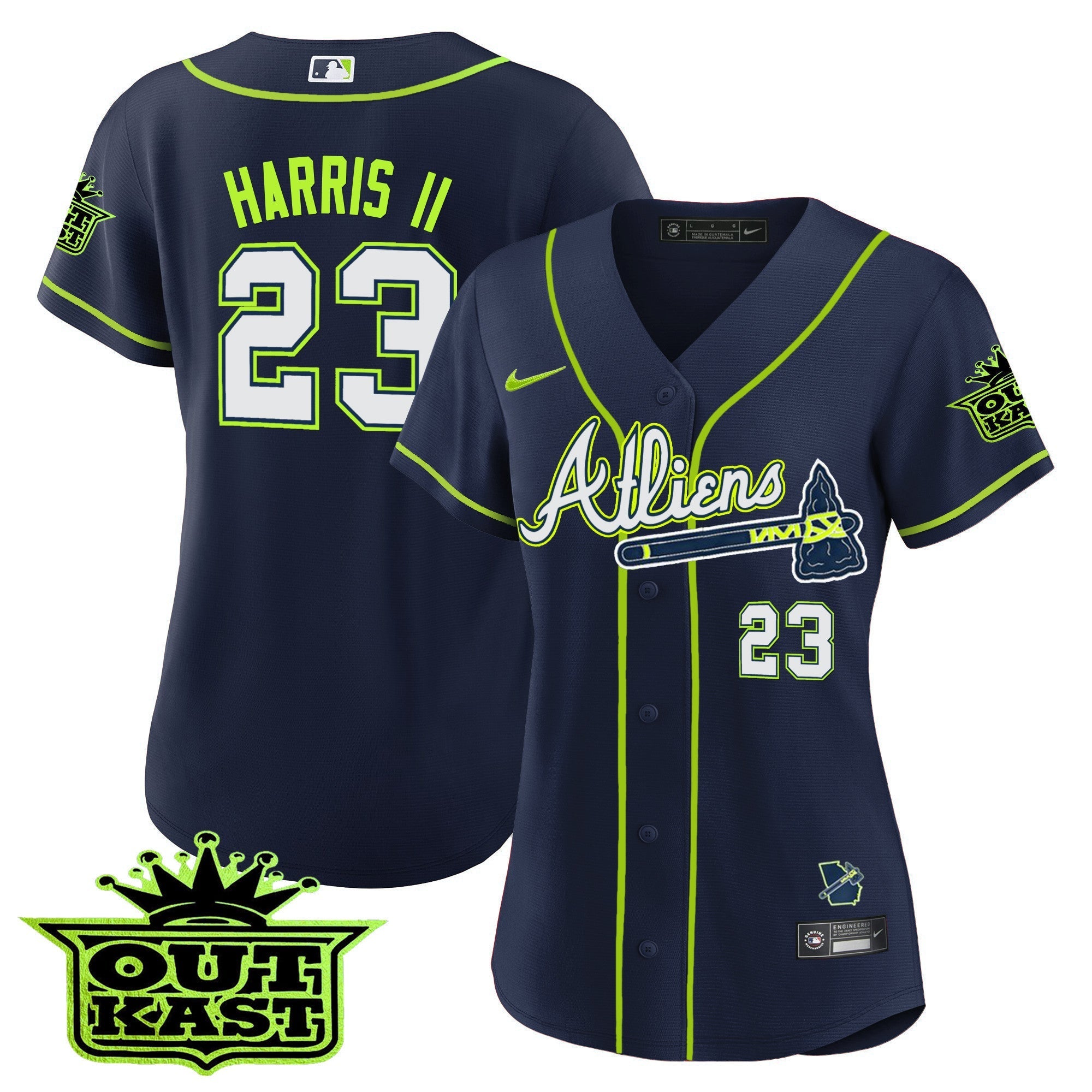 Women's Atlanta Braves Atliens Jersey - All Stitched