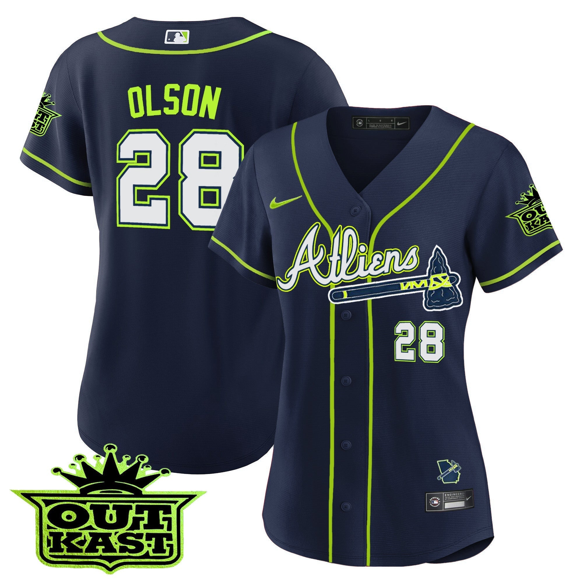 Women's Atlanta Braves Atliens Jersey - All Stitched