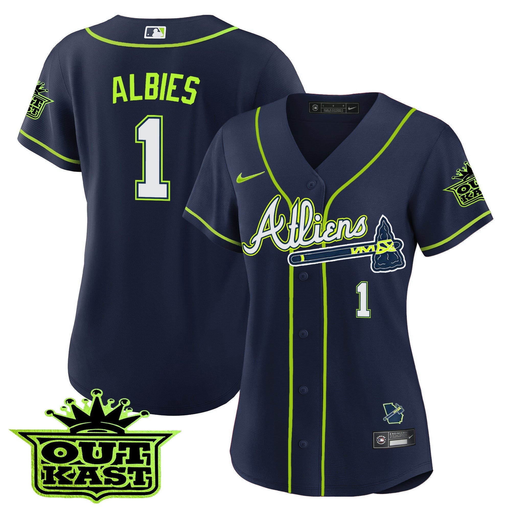 Women's Atlanta Braves Atliens Jersey - All Stitched