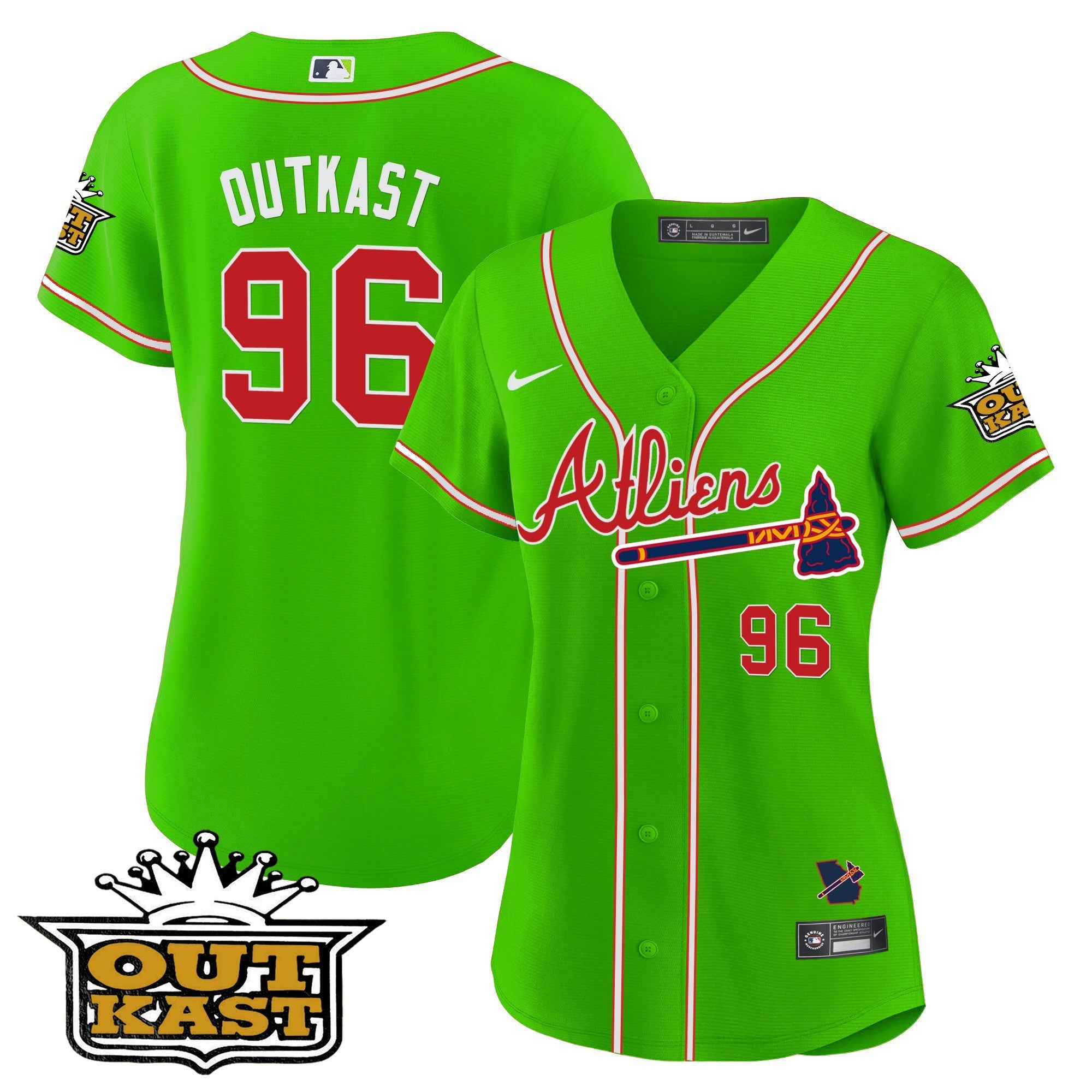 Women's Atlanta Braves Atliens Jersey - All Stitched
