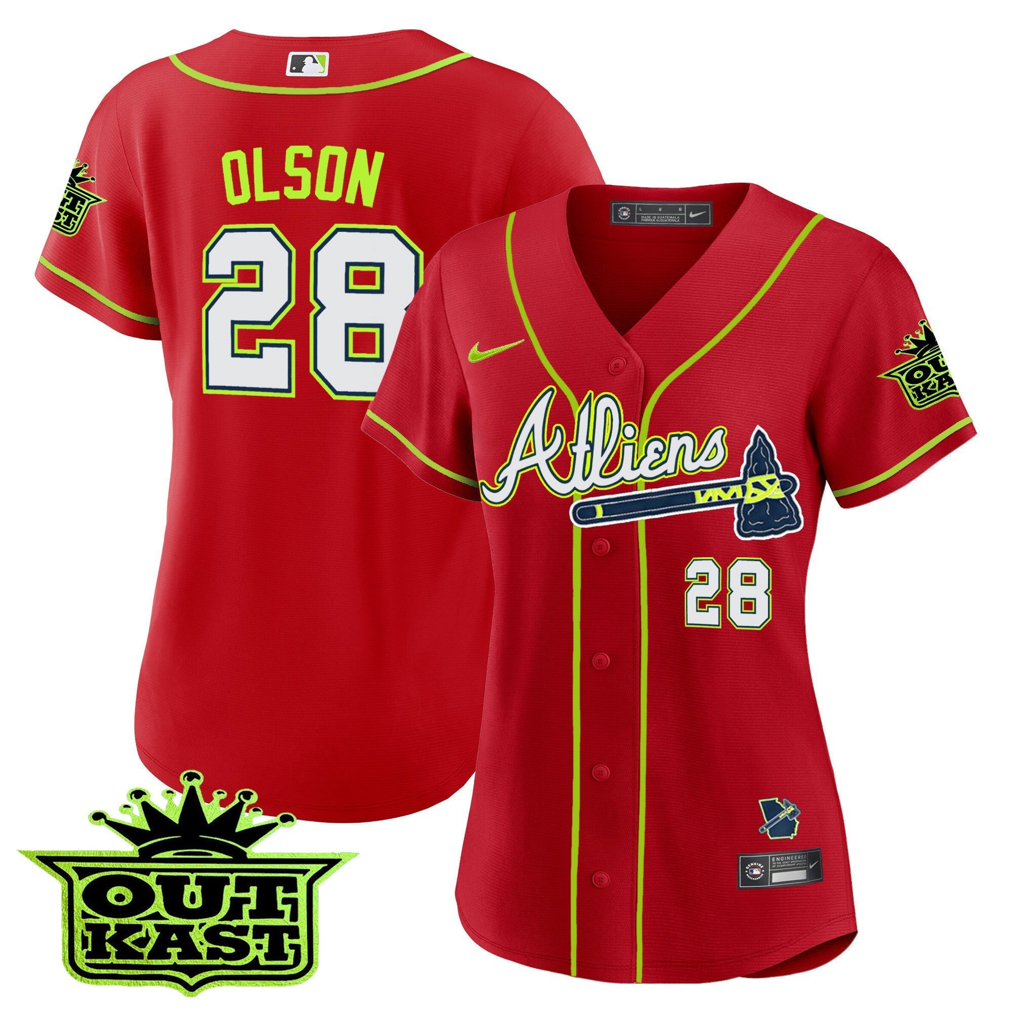 Women's Atlanta Braves Atliens Jersey - All Stitched