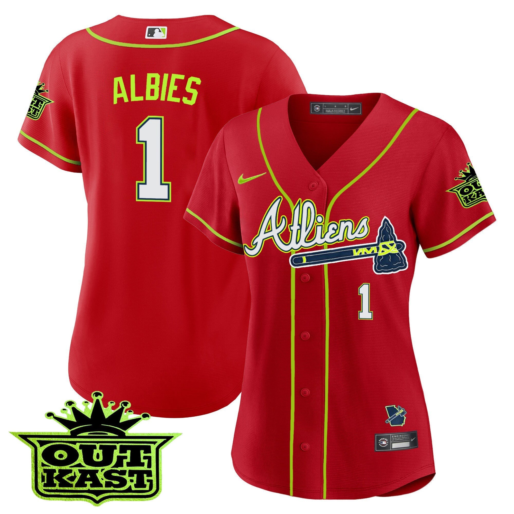 Women's Atlanta Braves Atliens Jersey - All Stitched