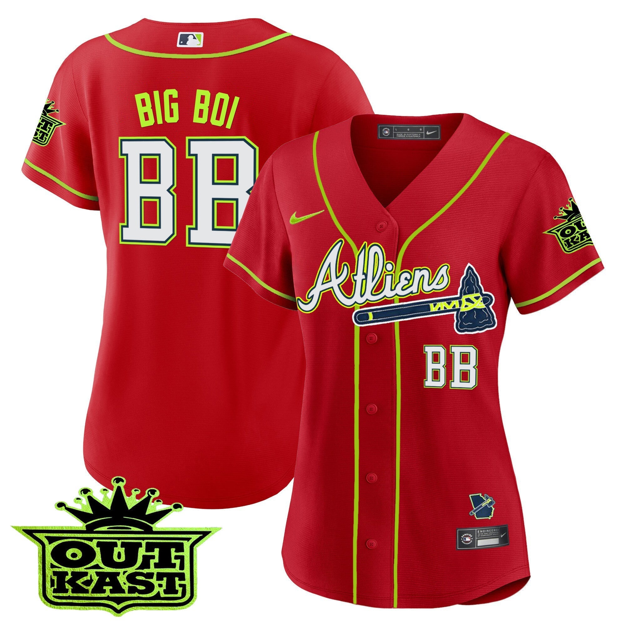 Women's Atlanta Braves Atliens Jersey - All Stitched