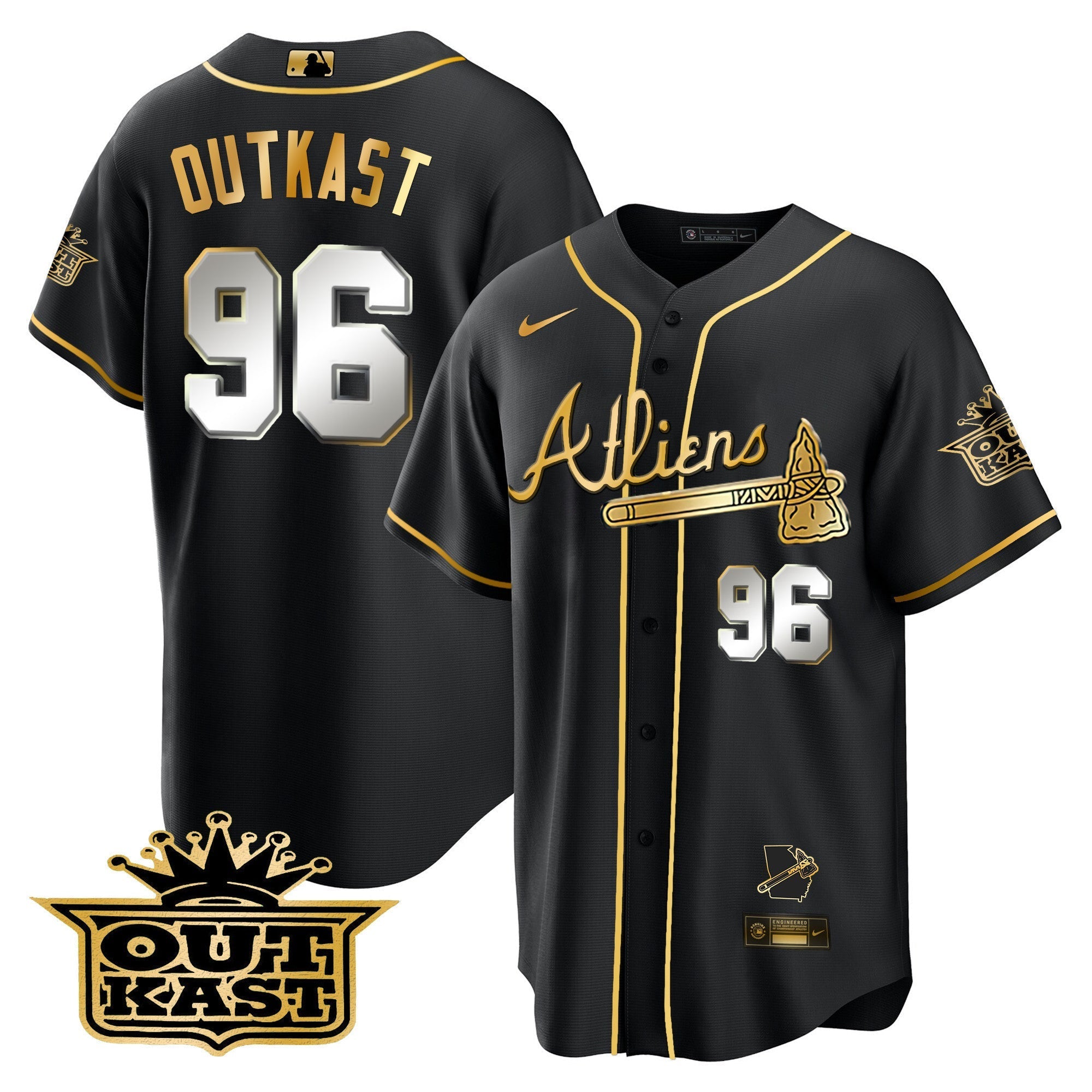 Men's Atlanta Braves Atliens Cool Base Jersey V2 - All Stitched