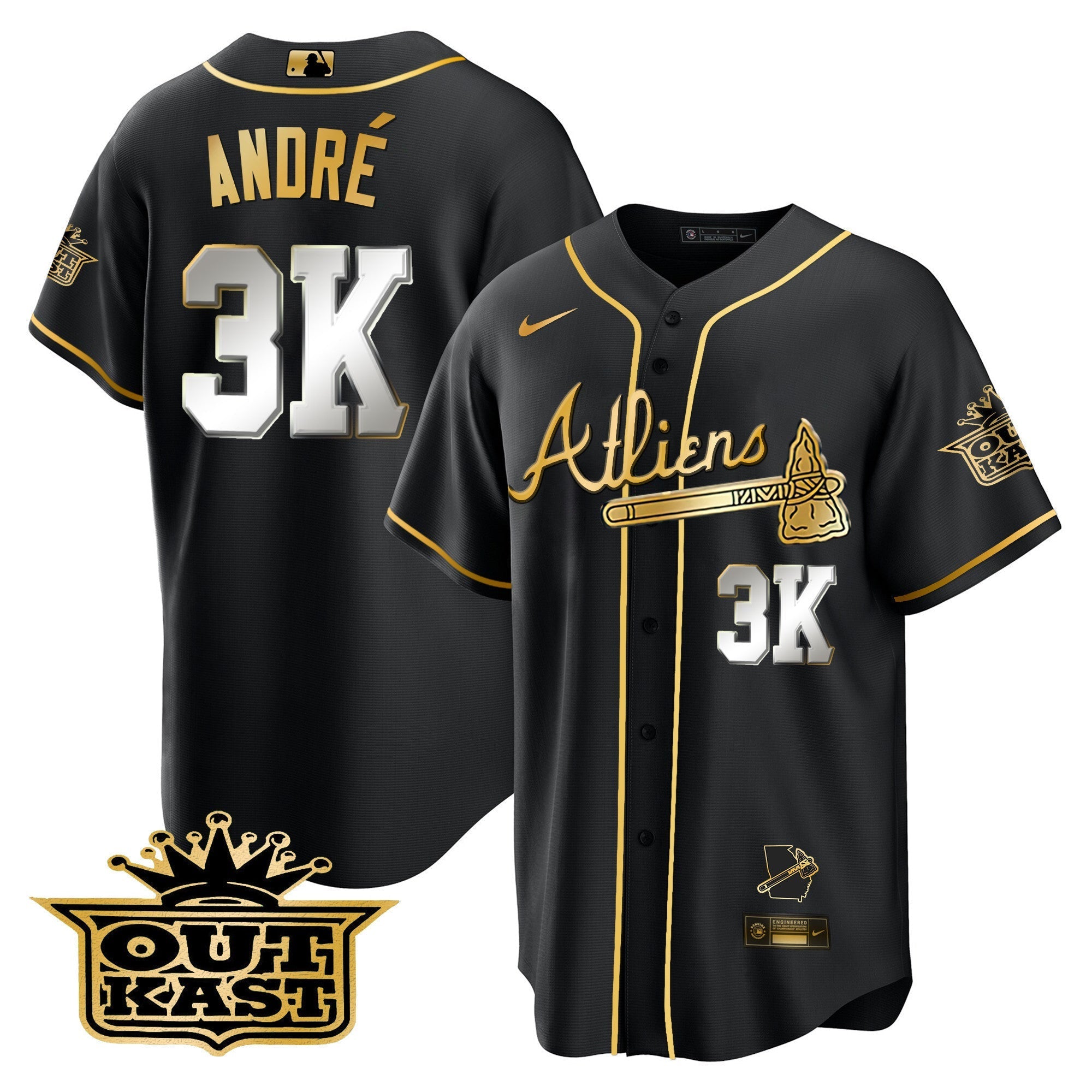 Men's Atlanta Braves Atliens Cool Base Jersey V2 - All Stitched