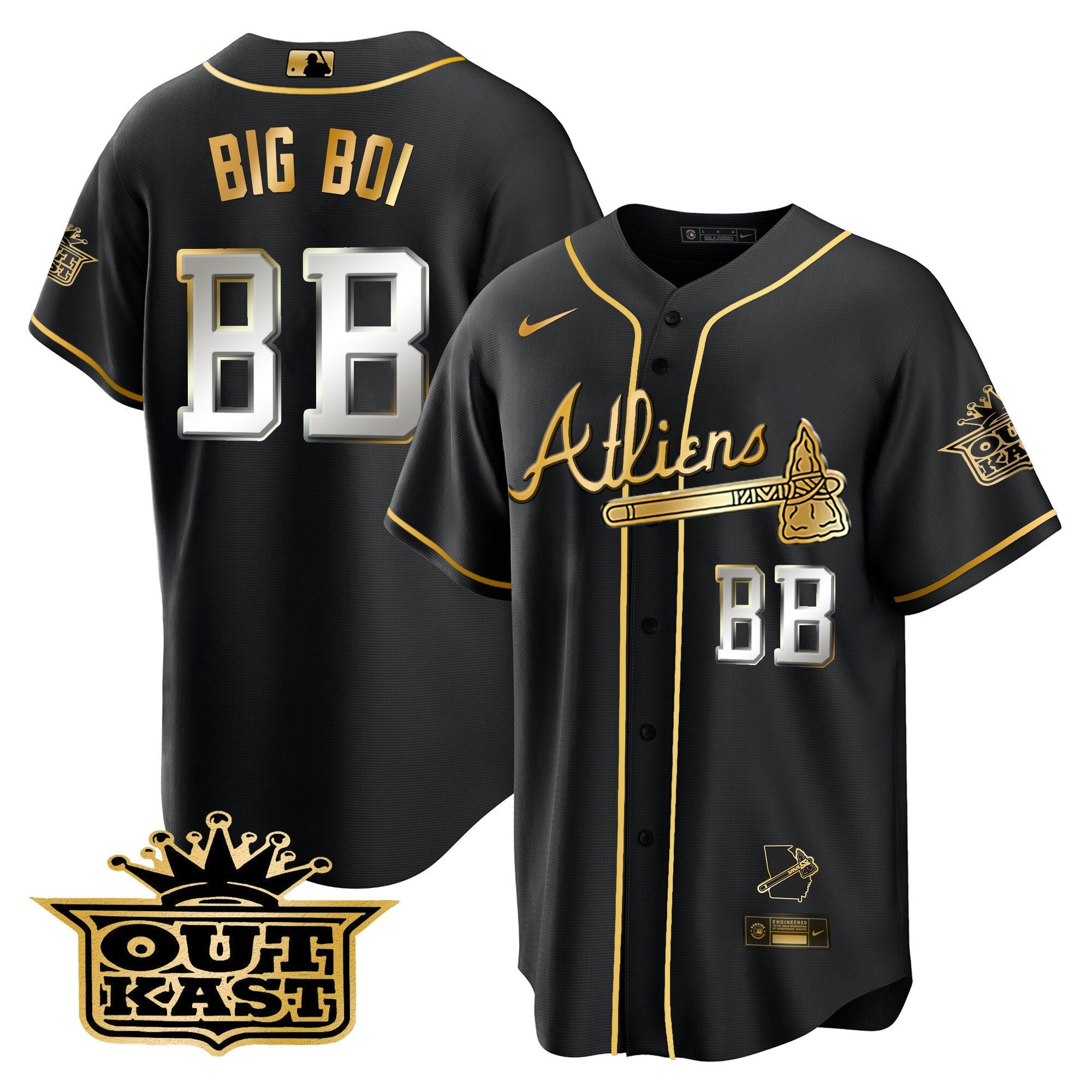 Men's Atlanta Braves Atliens Cool Base Jersey V2 - All Stitched