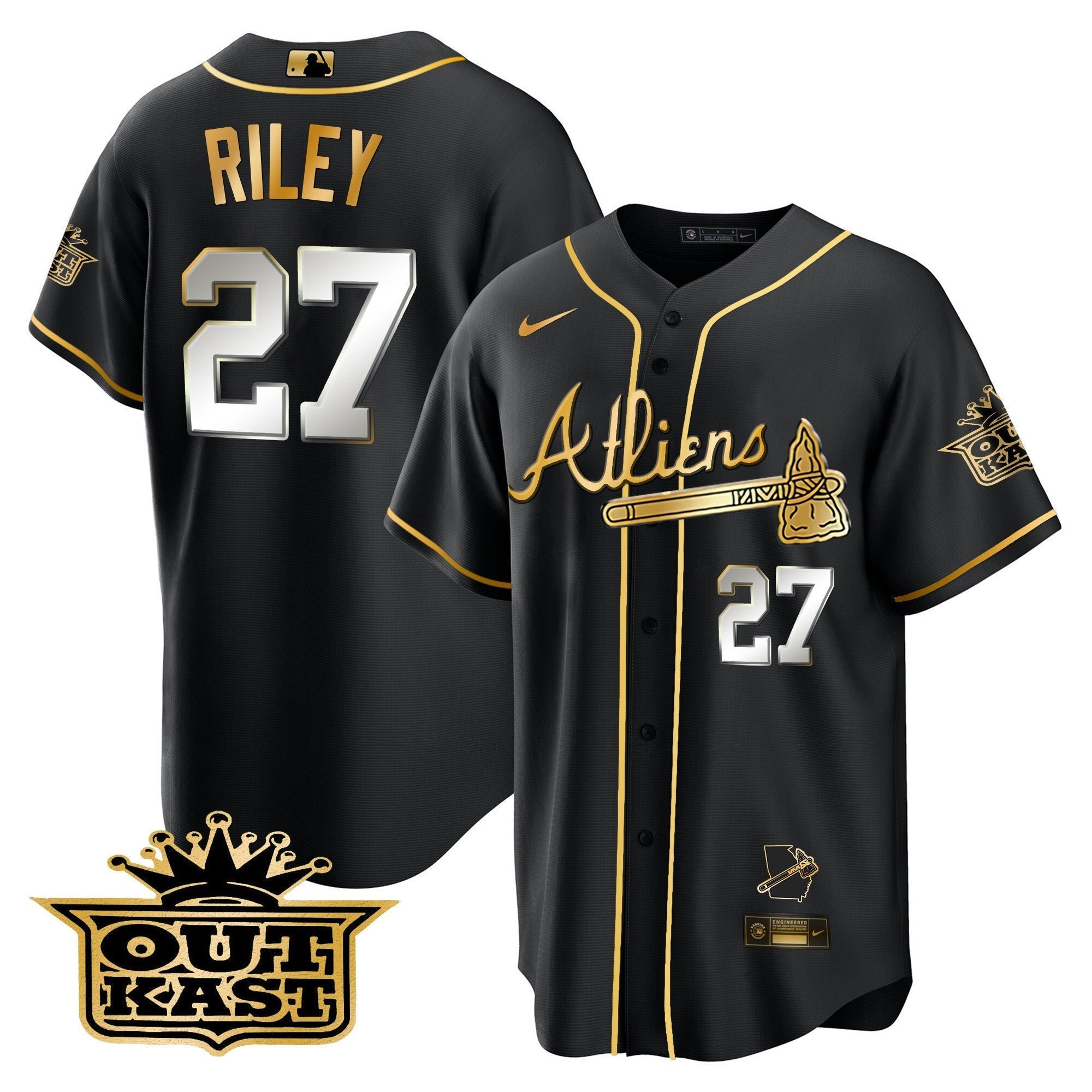 Men's Atlanta Braves Atliens Cool Base Jersey V2 - All Stitched