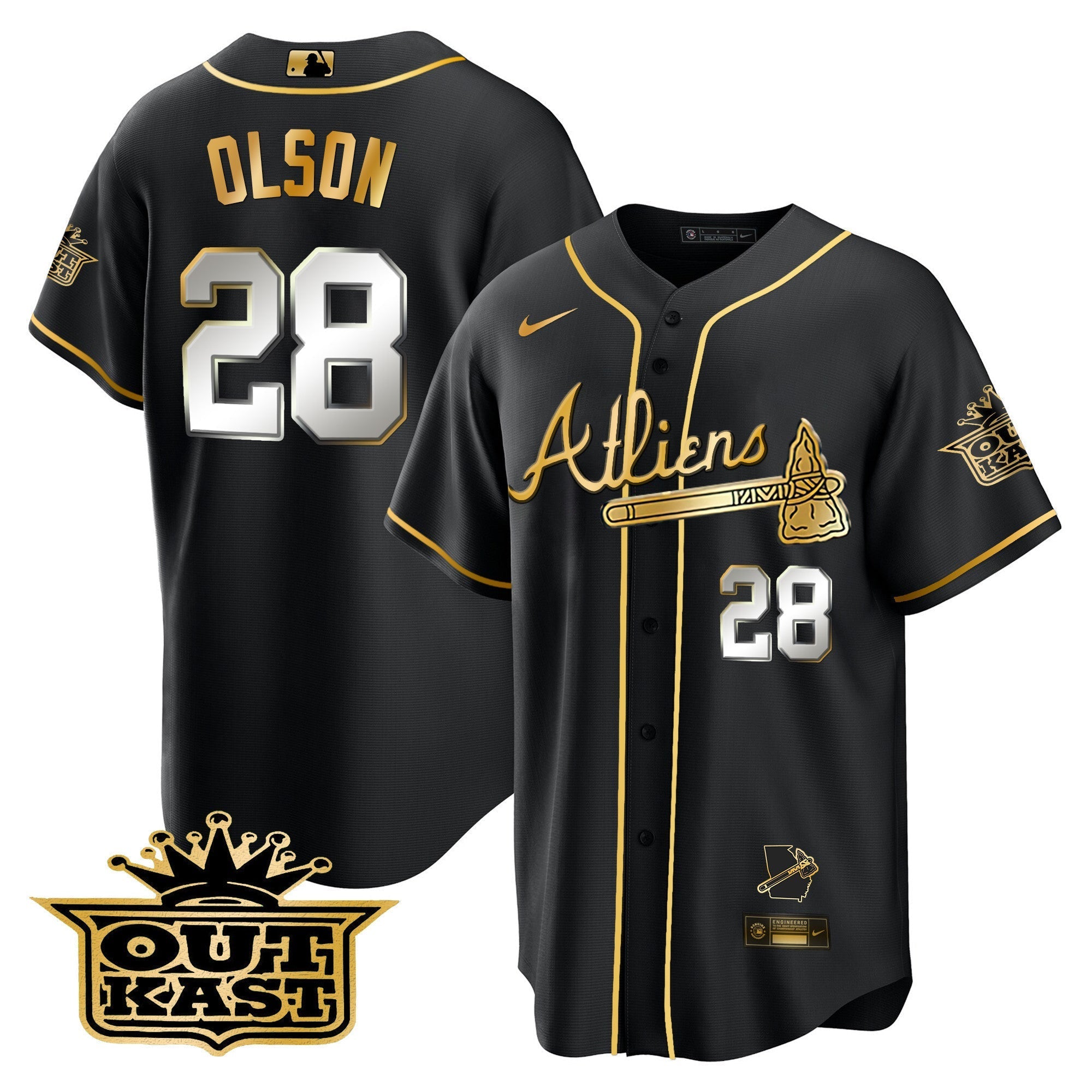 Men's Atlanta Braves Atliens Cool Base Jersey V2 - All Stitched