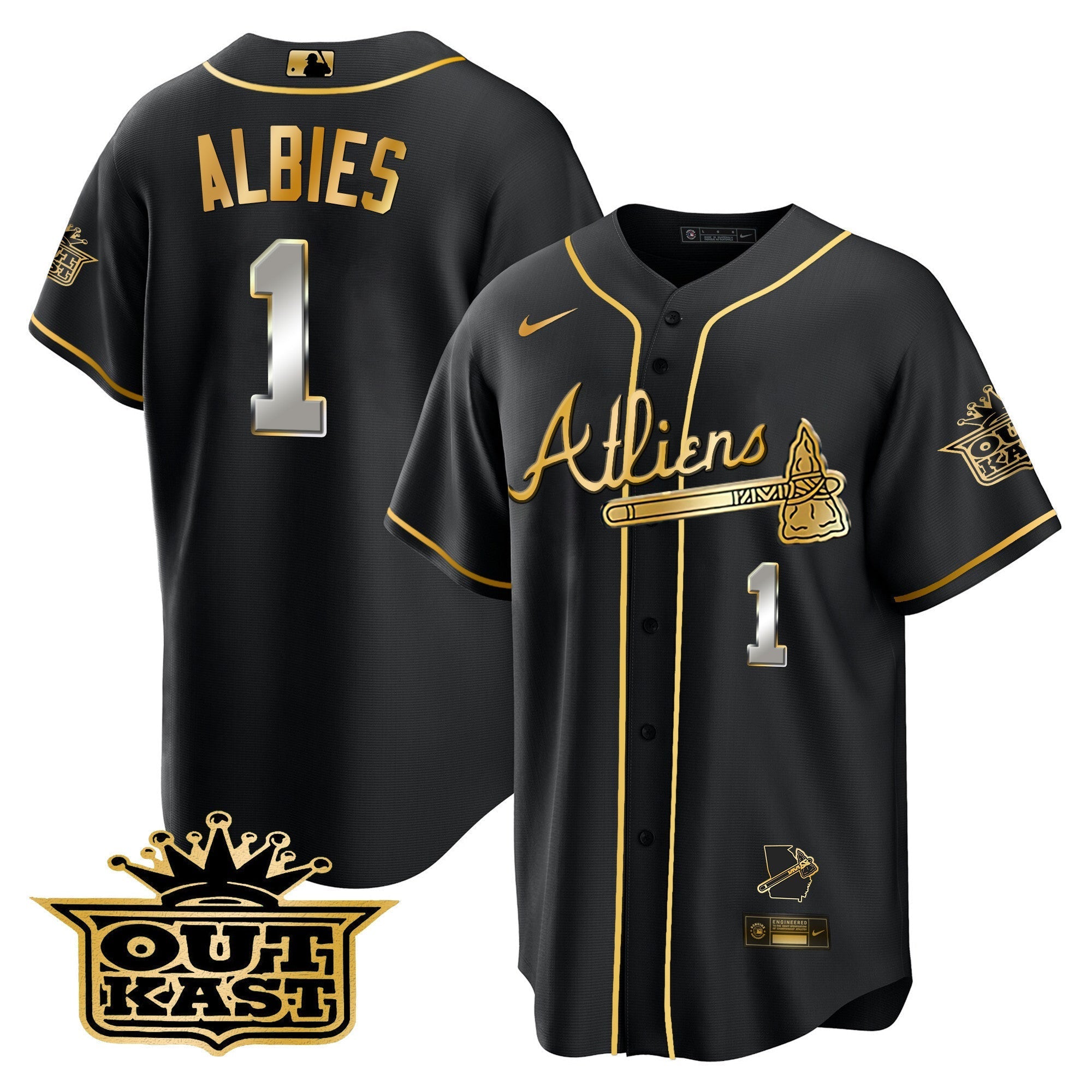 Men's Atlanta Braves Atliens Cool Base Jersey V2 - All Stitched