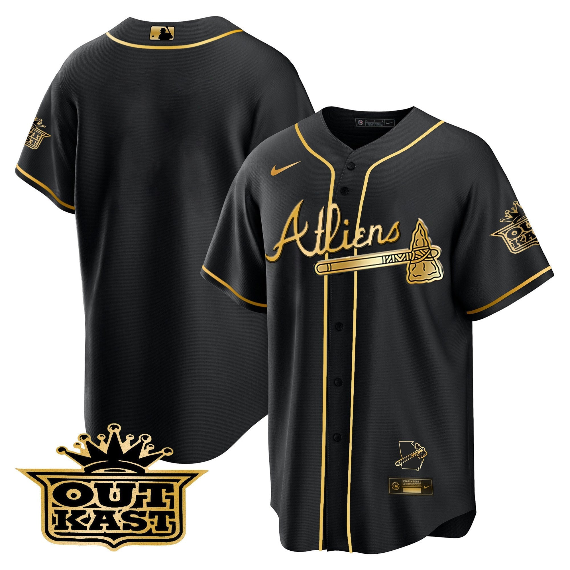 Men's Atlanta Braves Atliens Cool Base Jersey V2 - All Stitched