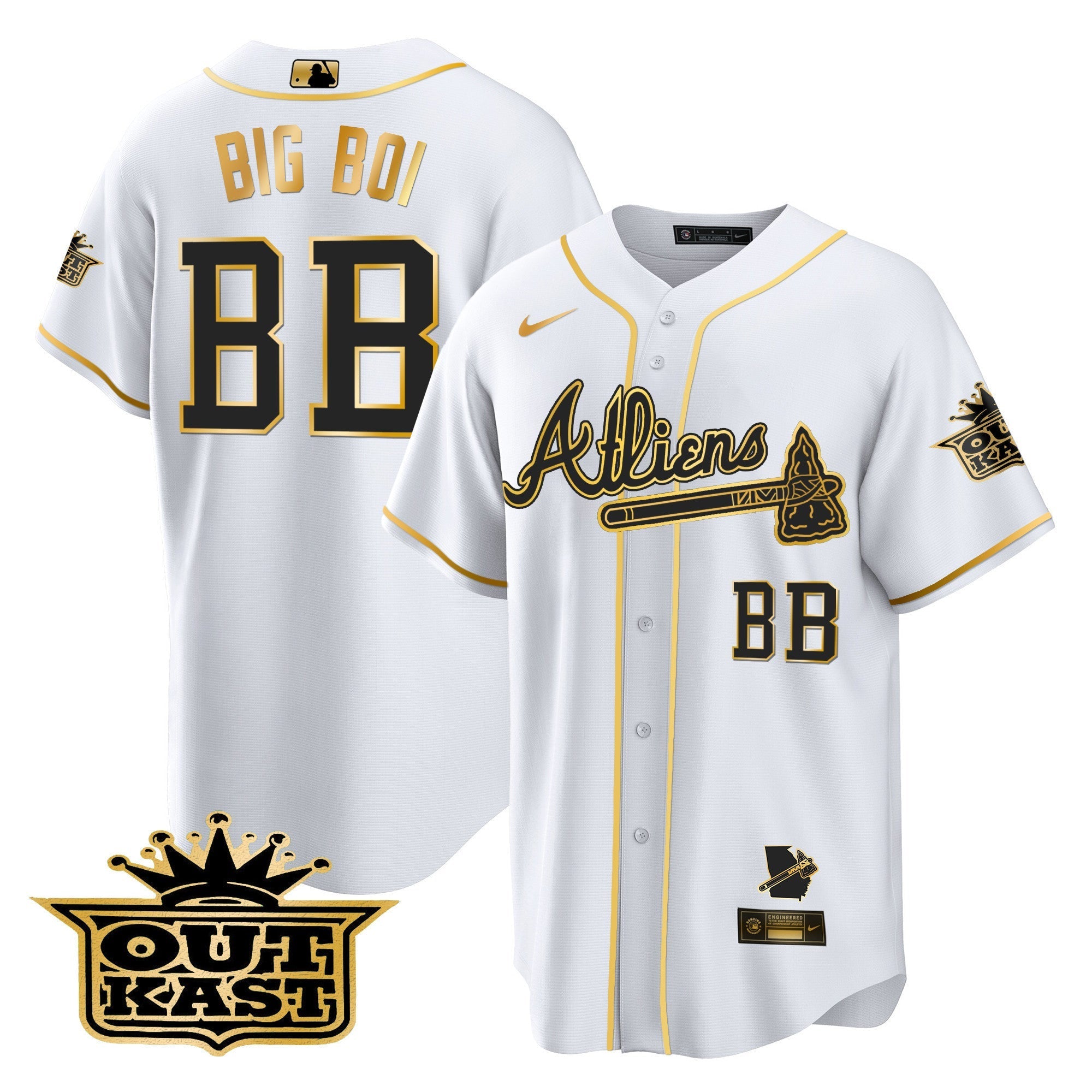 Men's Atlanta Braves Atliens Cool Base Jersey V2 - All Stitched