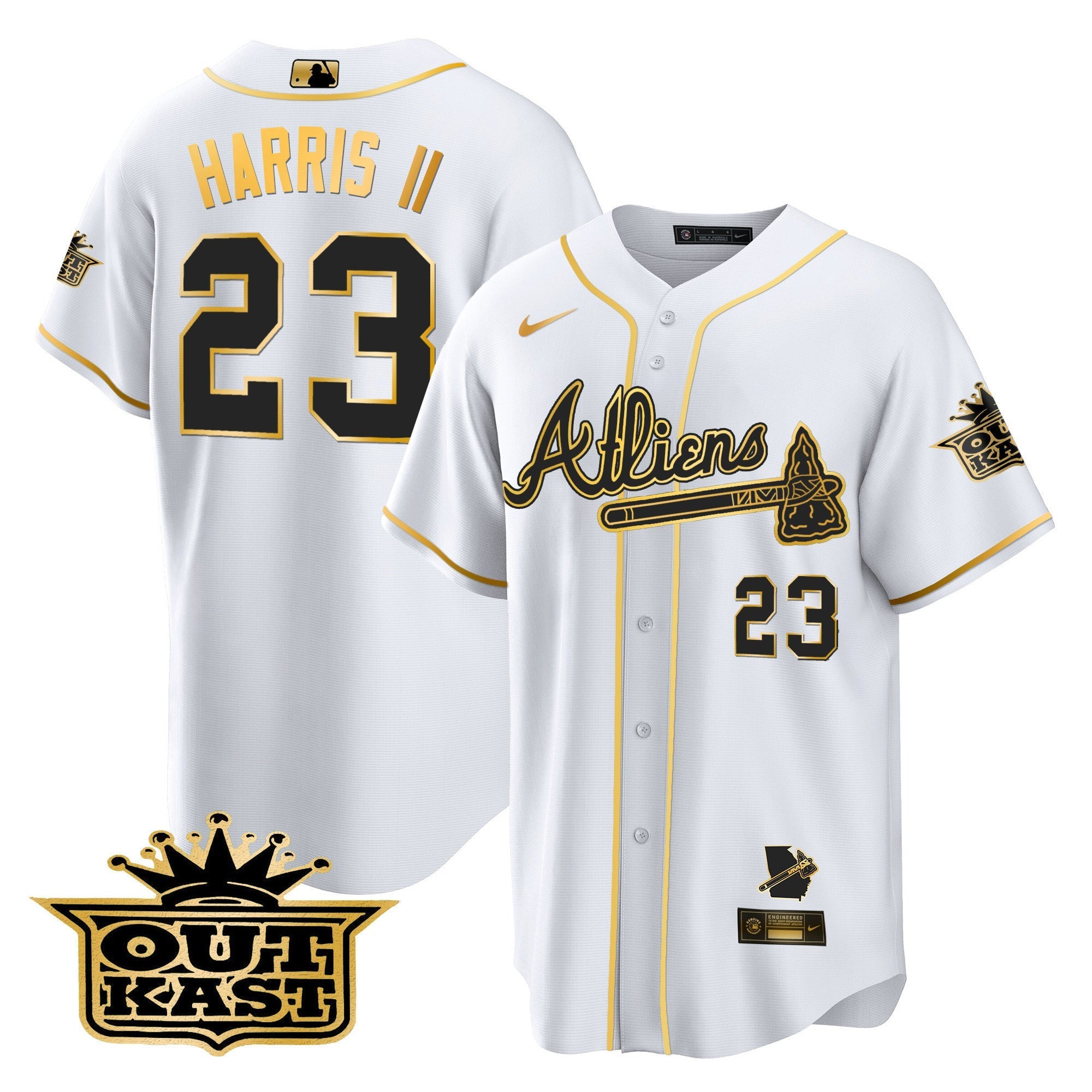 Men's Atlanta Braves Atliens Cool Base Jersey V2 - All Stitched