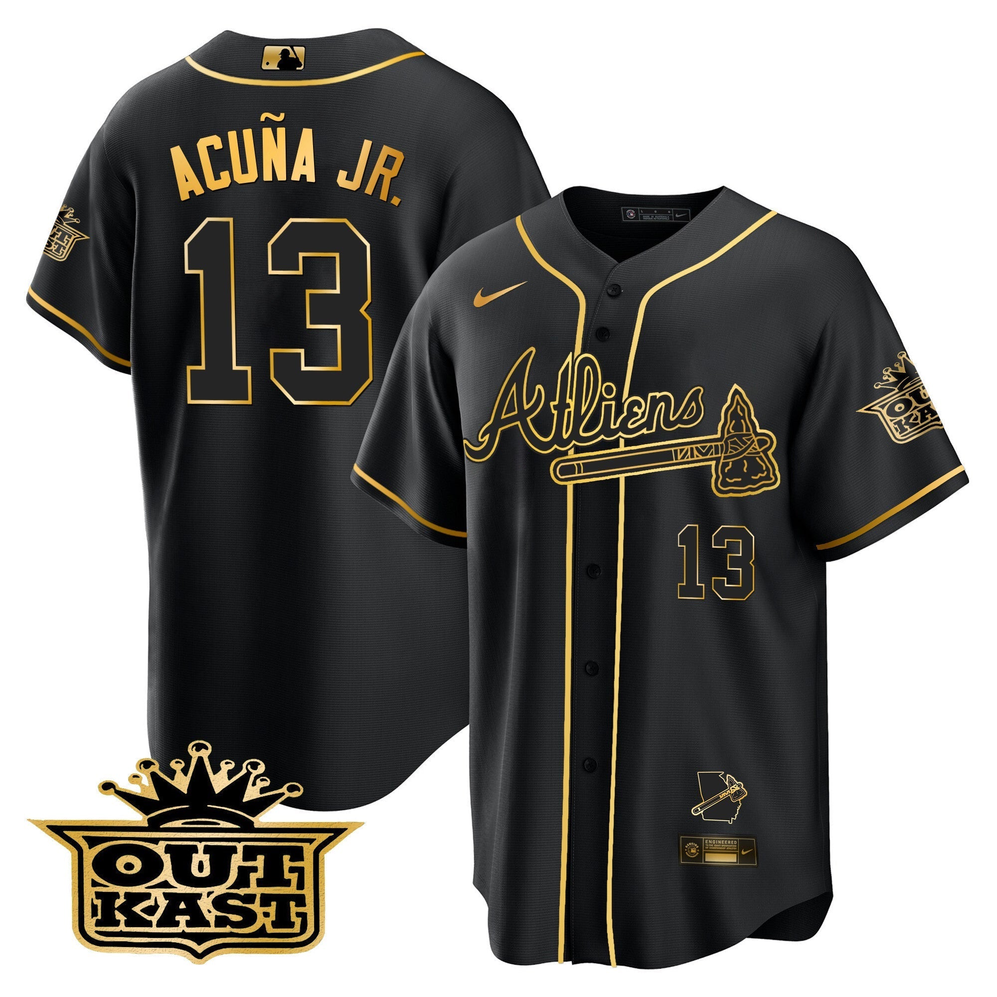 Men's Atlanta Braves Atliens Cool Base Jersey V2 - All Stitched