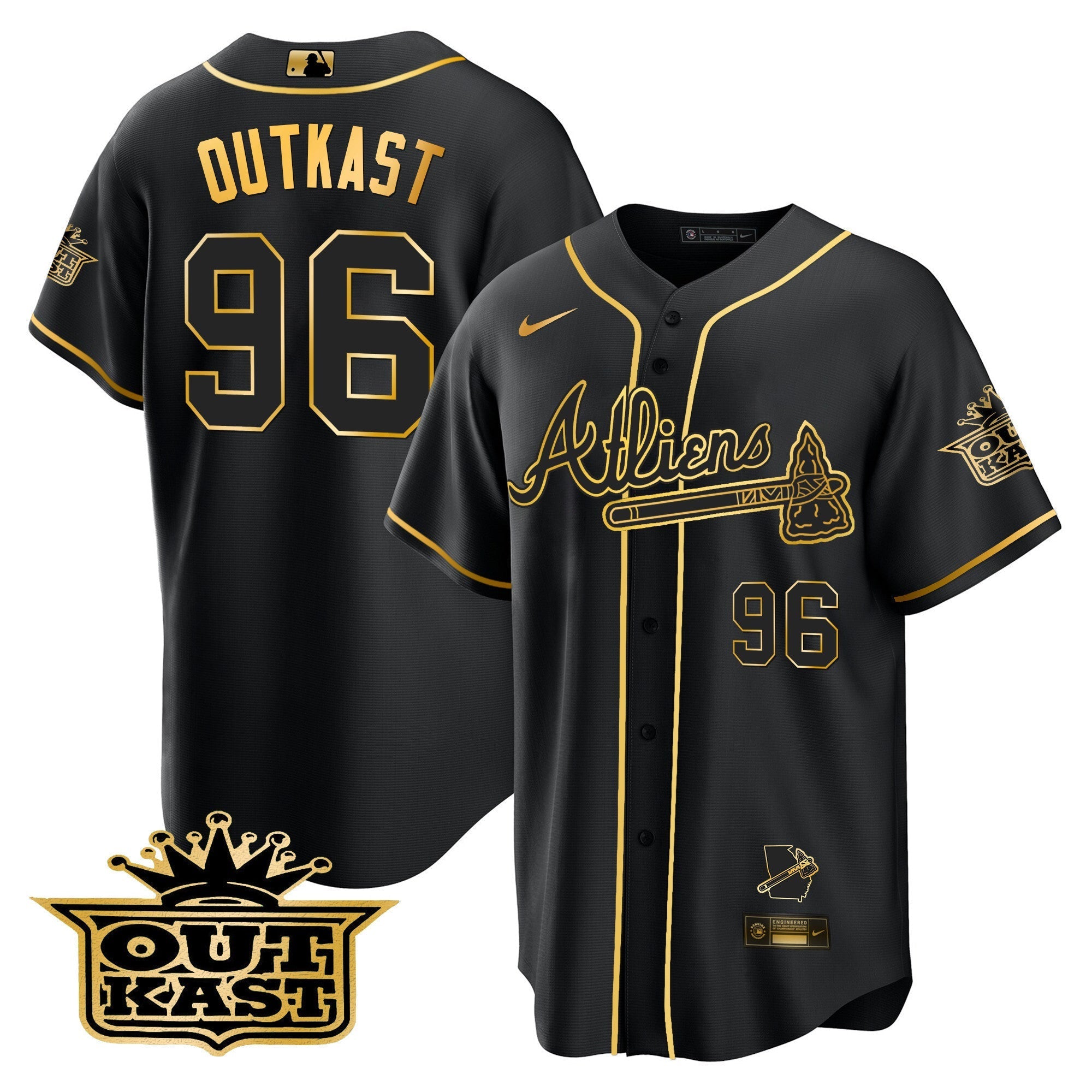 Men's Atlanta Braves Atliens Cool Base Jersey V2 - All Stitched