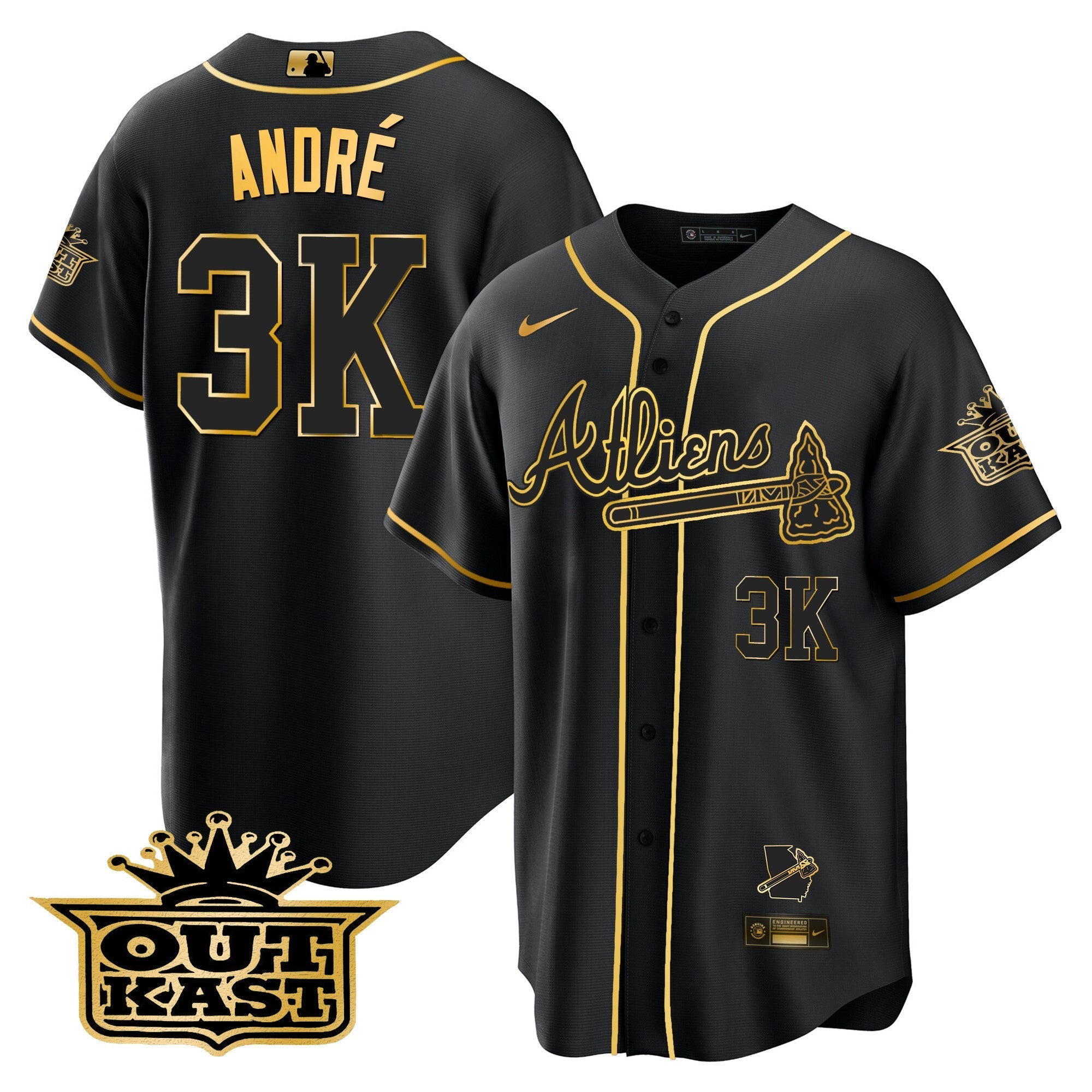 Men's Atlanta Braves Atliens Cool Base Jersey V2 - All Stitched